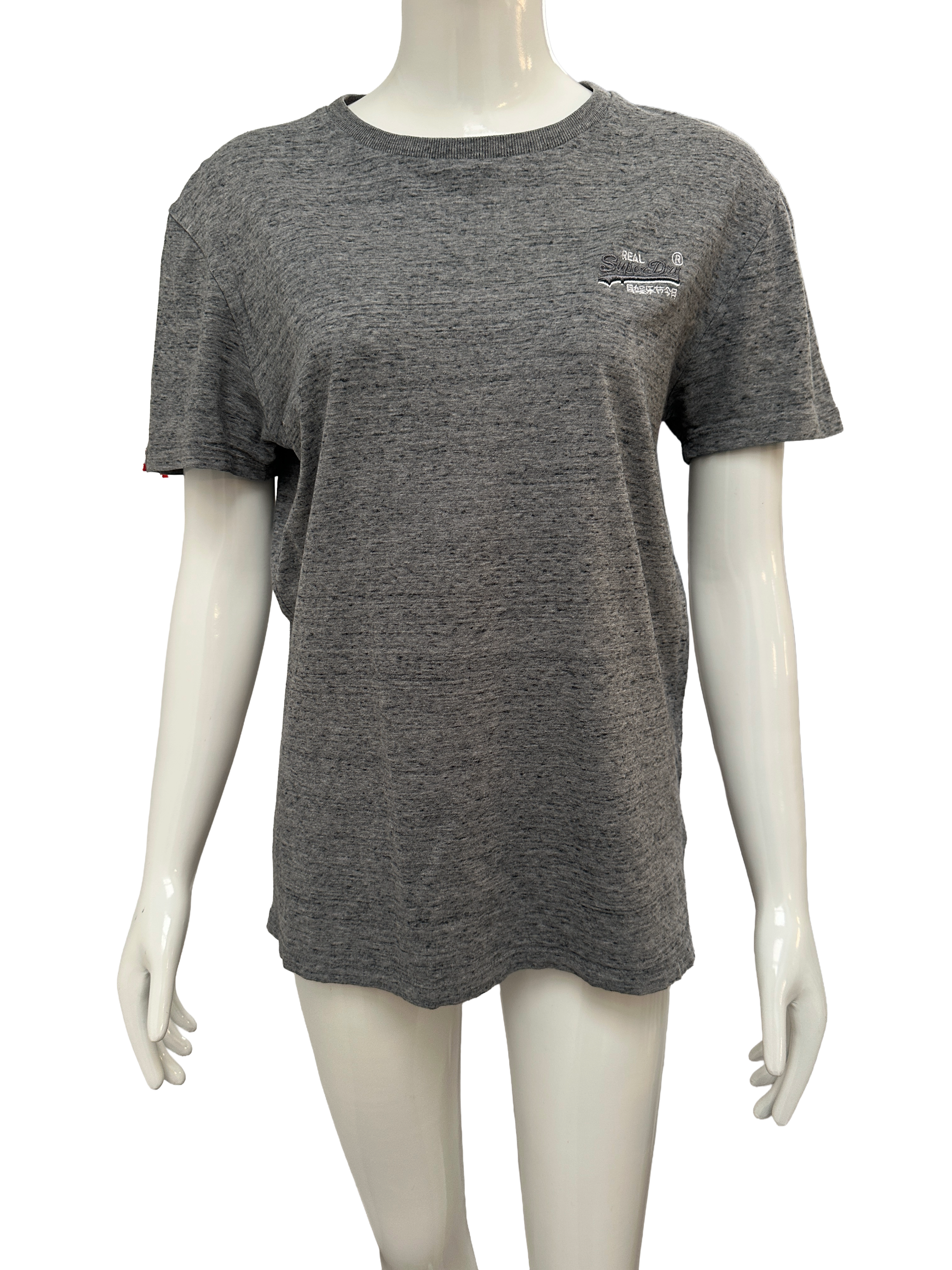 Superdry orange label grey logo t-shirt - size S