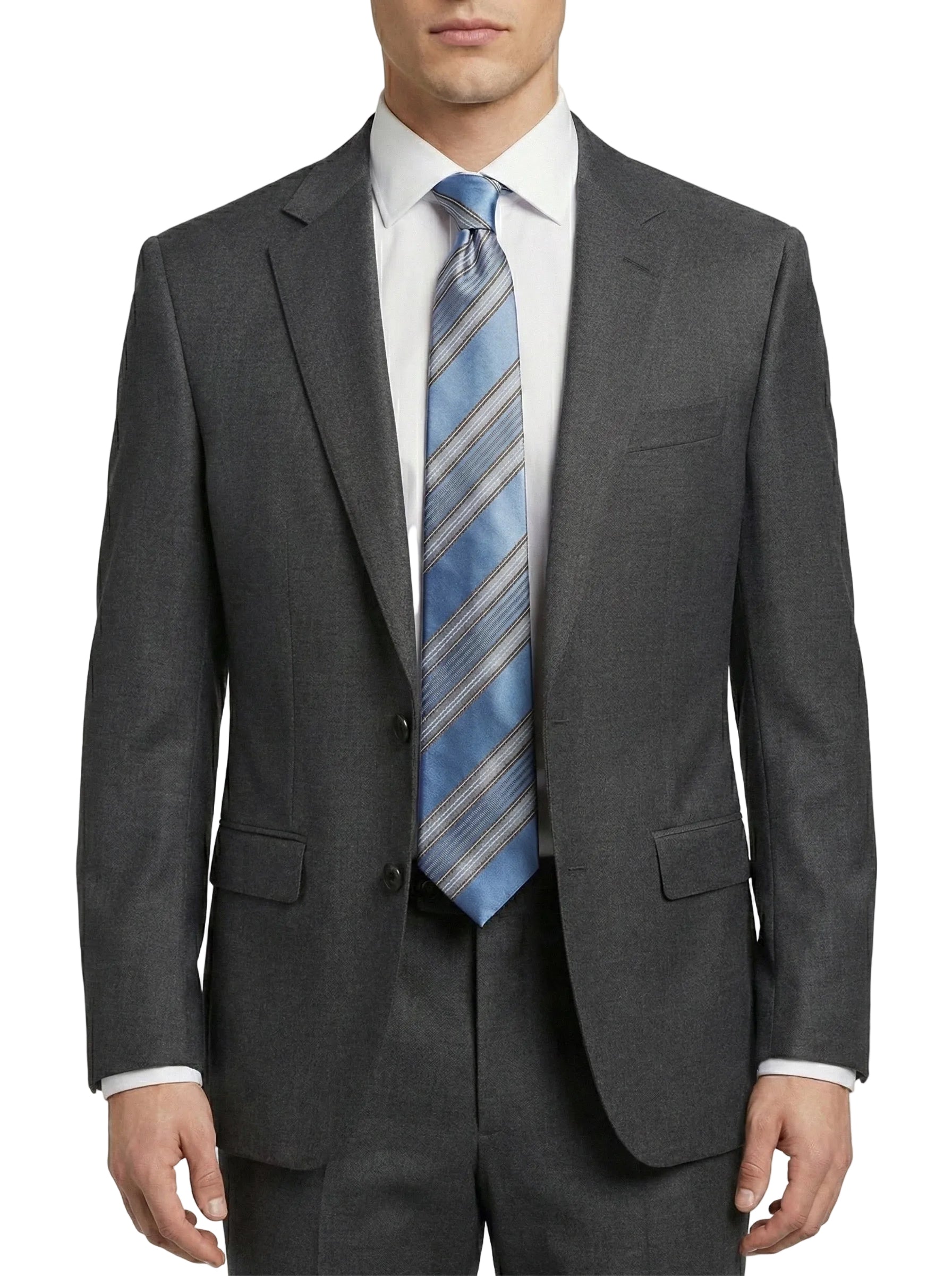 Ermenegildo Zegna silk tie (light blue & brown stripes)