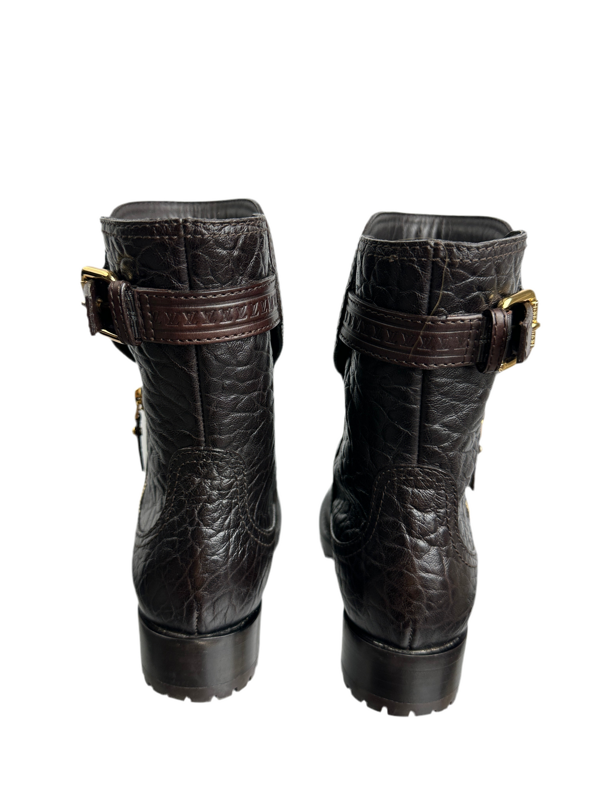 Louis Vuitton biker boots grained leather - size 36