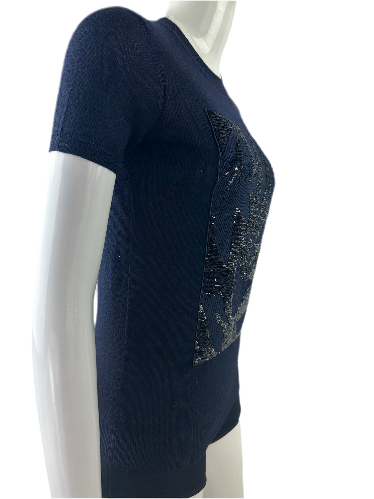 Dior navy blue sweater with sequin pattern - size 38