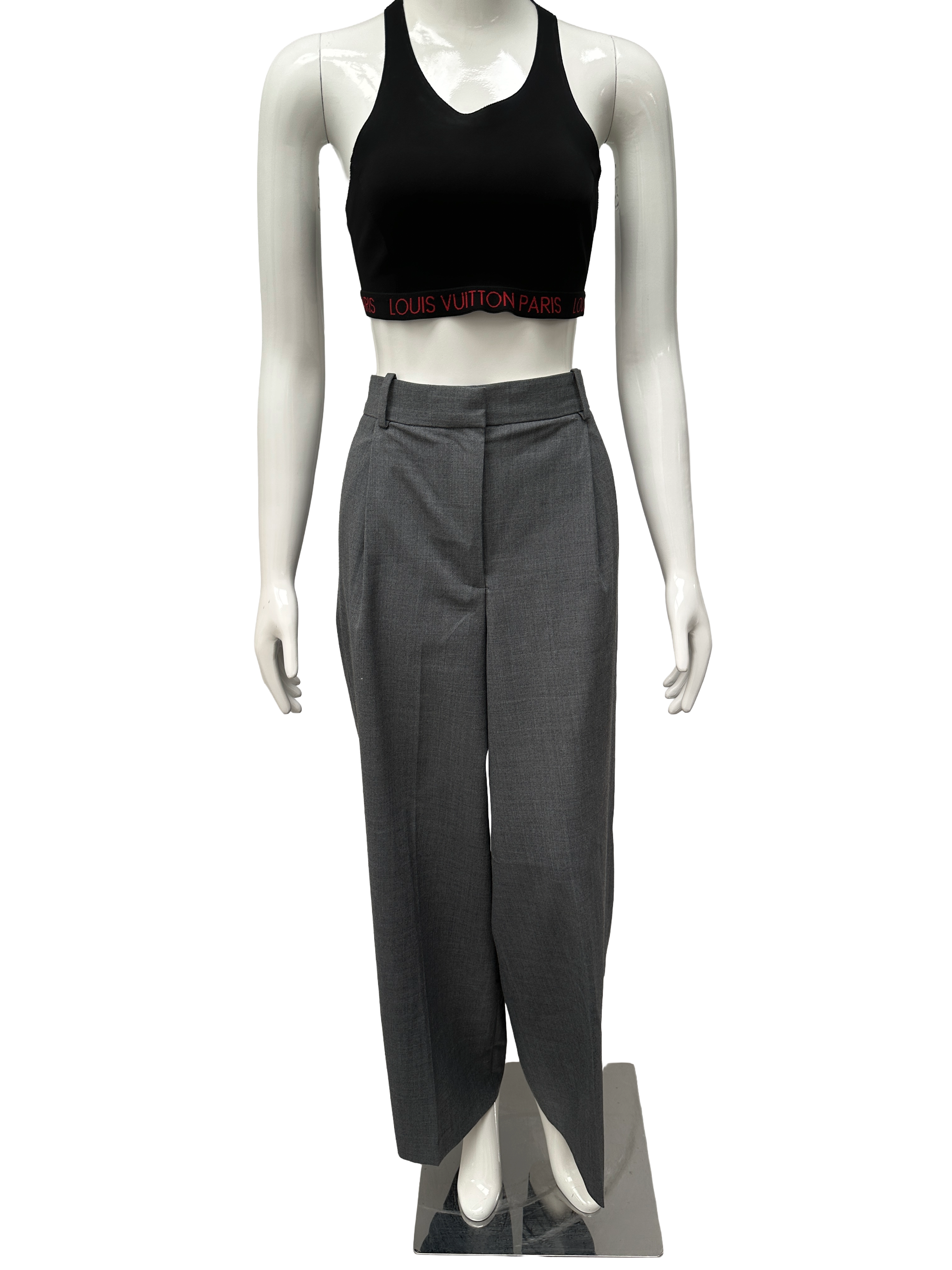 COS grey wool blend tailored trousers - size 38