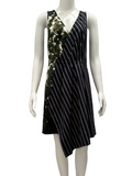 Rachel Roy asymmetrical stripes and floral dress - size 42