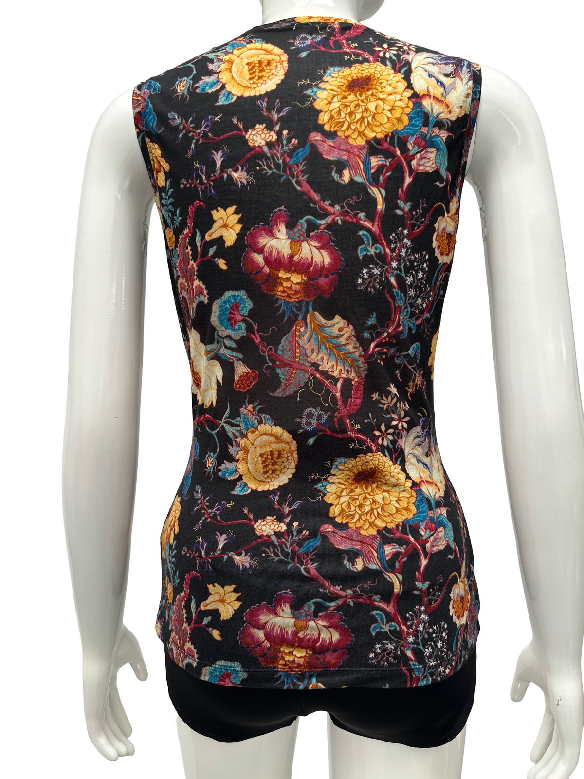 Ulla Johnson black top with multicolor flower - size 36