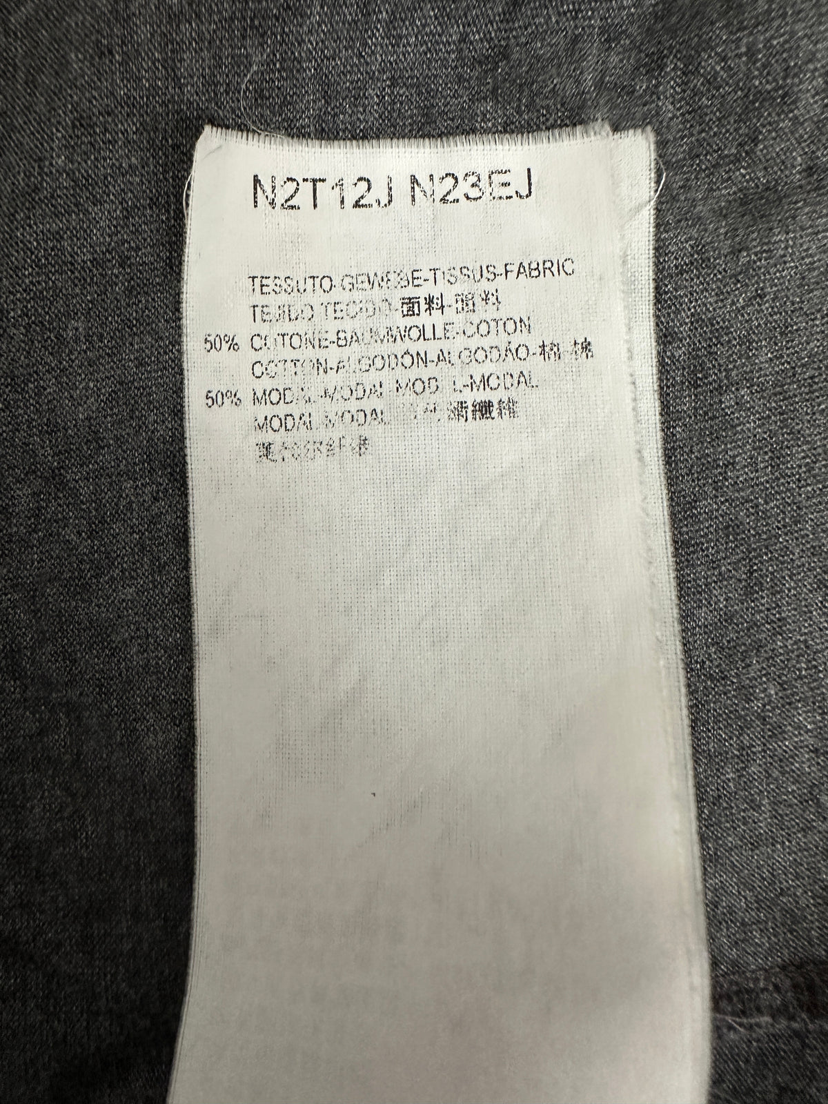 Emporio Armani grey tee shirt with blue butterfly - size 38