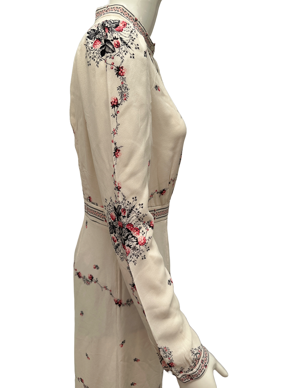 Vilshenko off-white dress with pink and grey motif - size 40