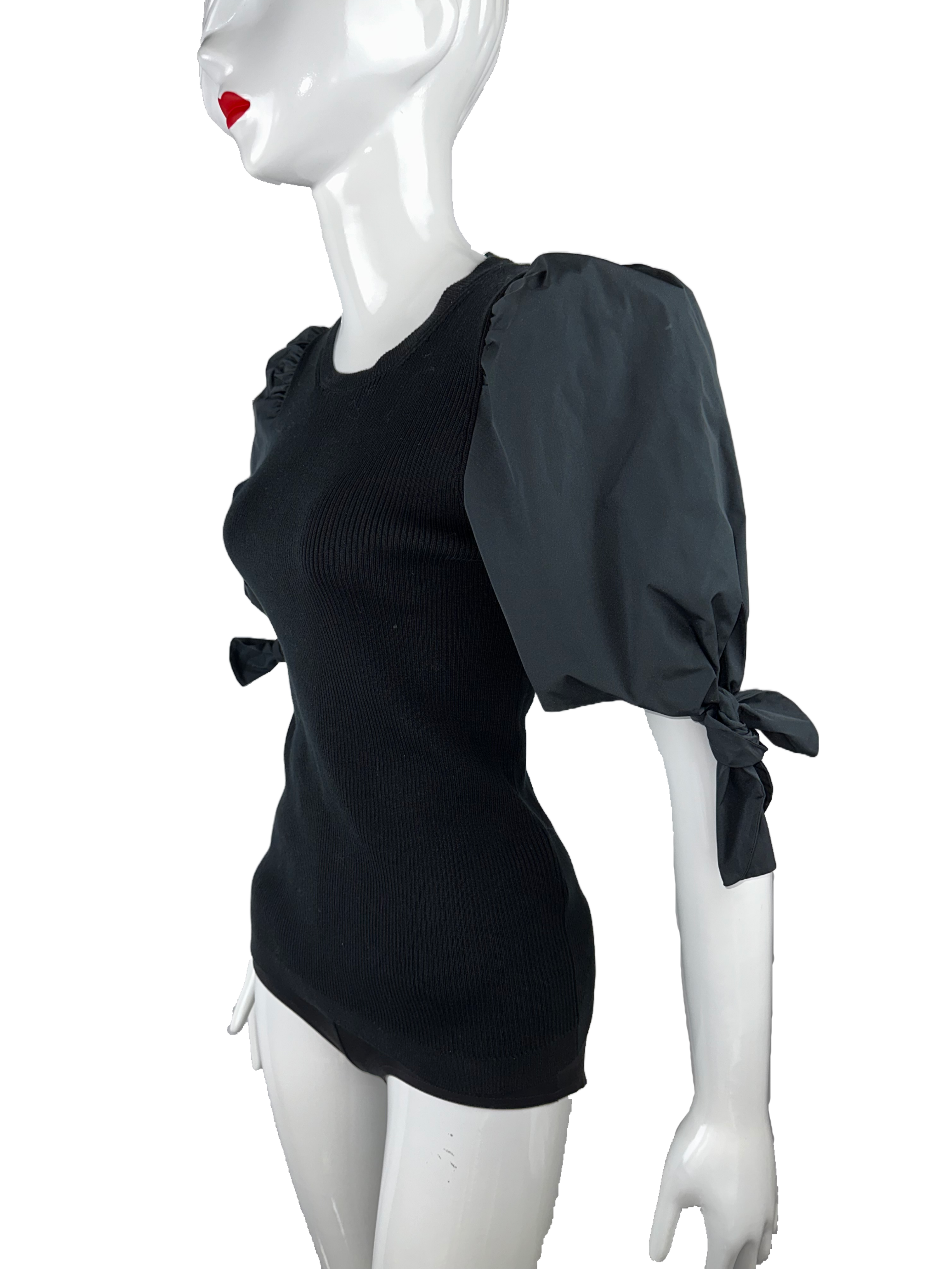 Red Valentino ruffle-sleeve T-shirt - size L