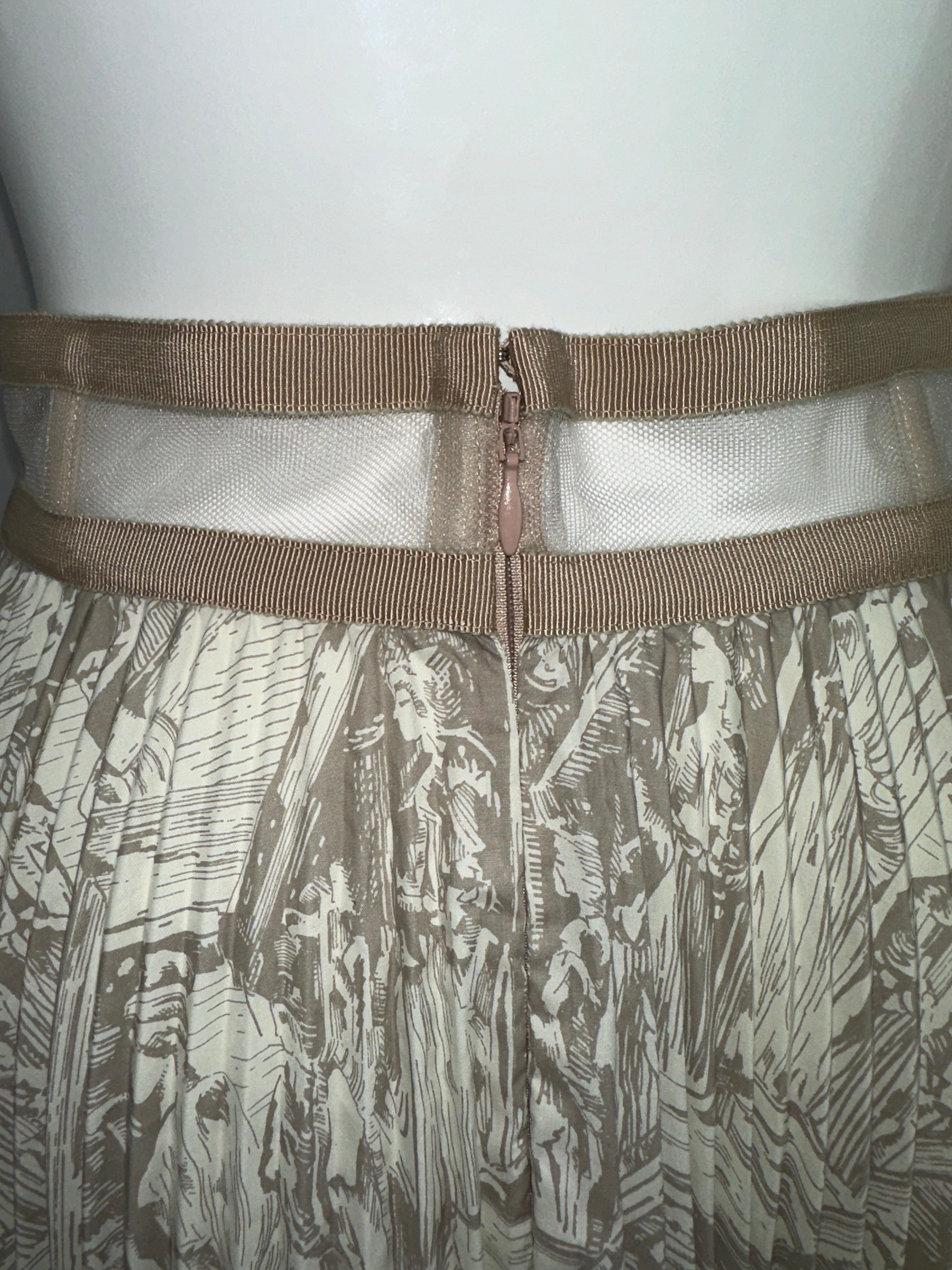 Dior cream pleated long skirt - size 34