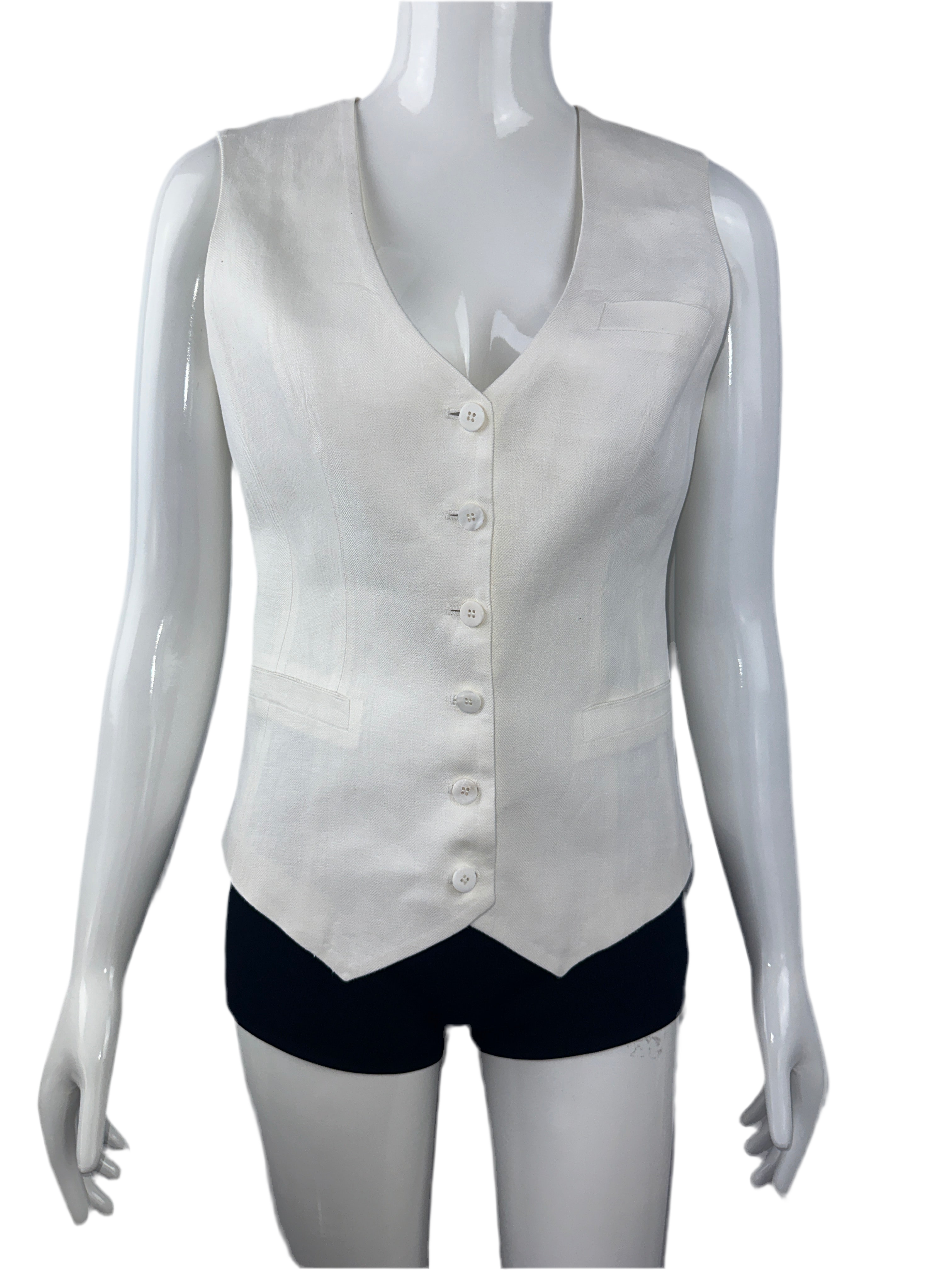 100% Capri white suit vest - size 34