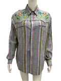 Monoki Striped, colorful cowboy shirt - size 38