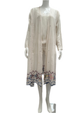 V.De.Vinster cream abaya with colorful patterns - size 36