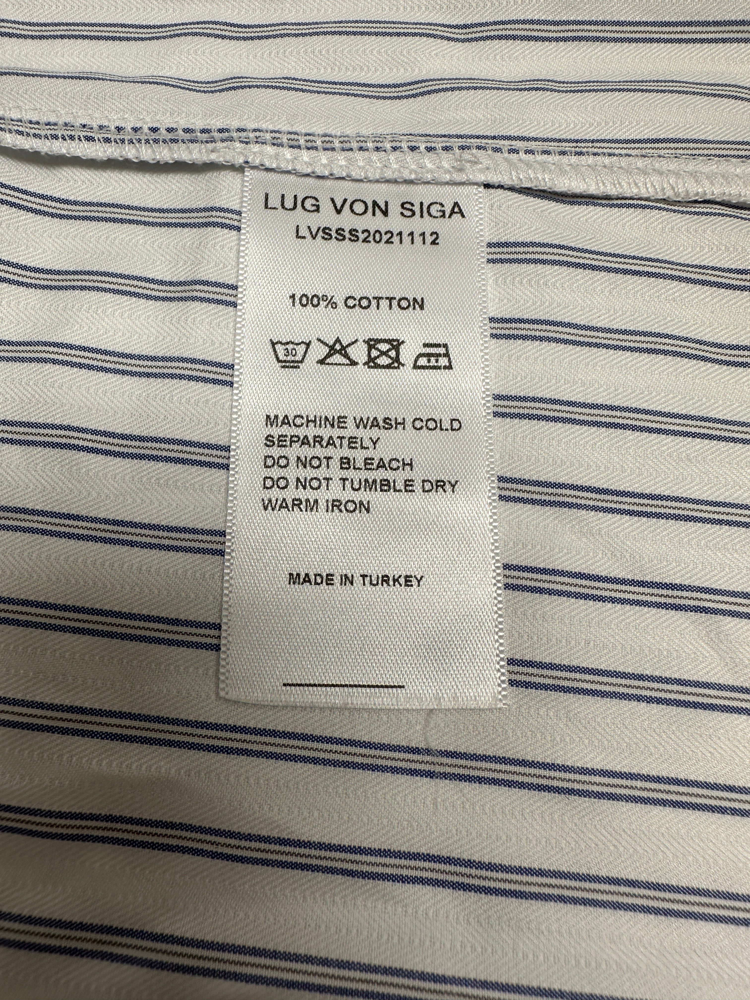 Lug Von Siga white dress with blue stripes - size 38