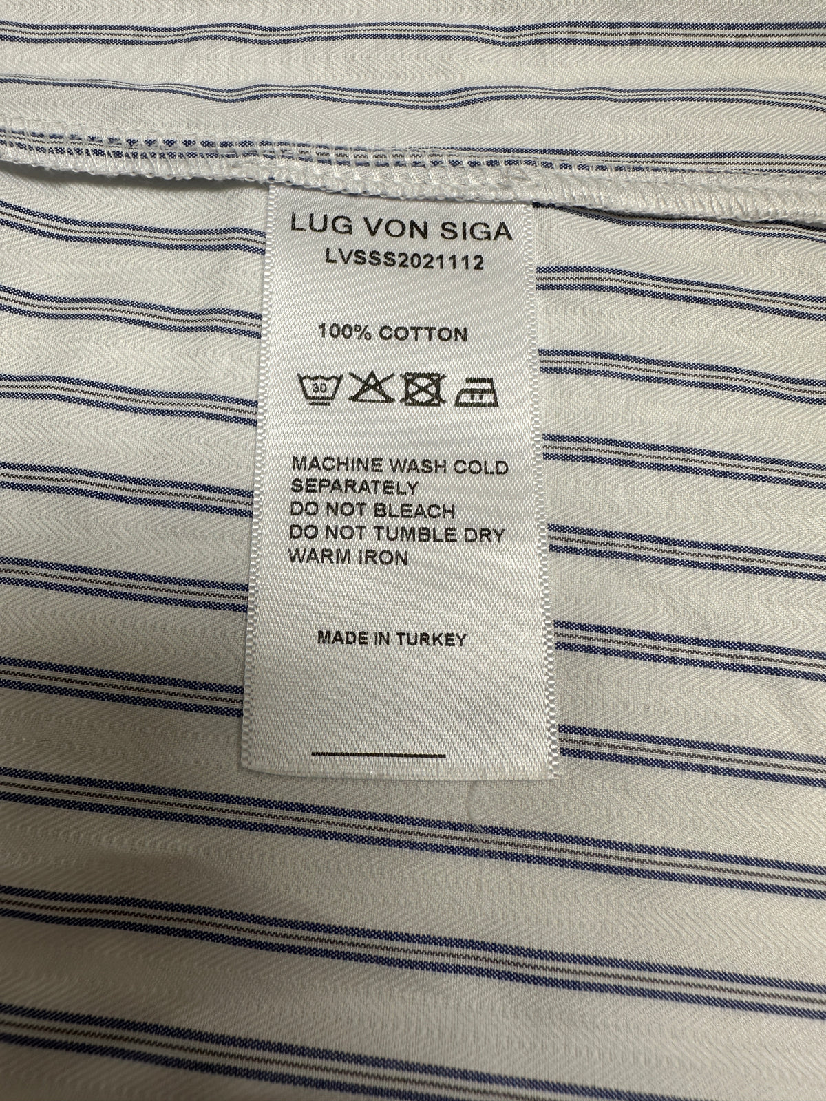 Lug Von Siga white dress with blue stripes - size 38