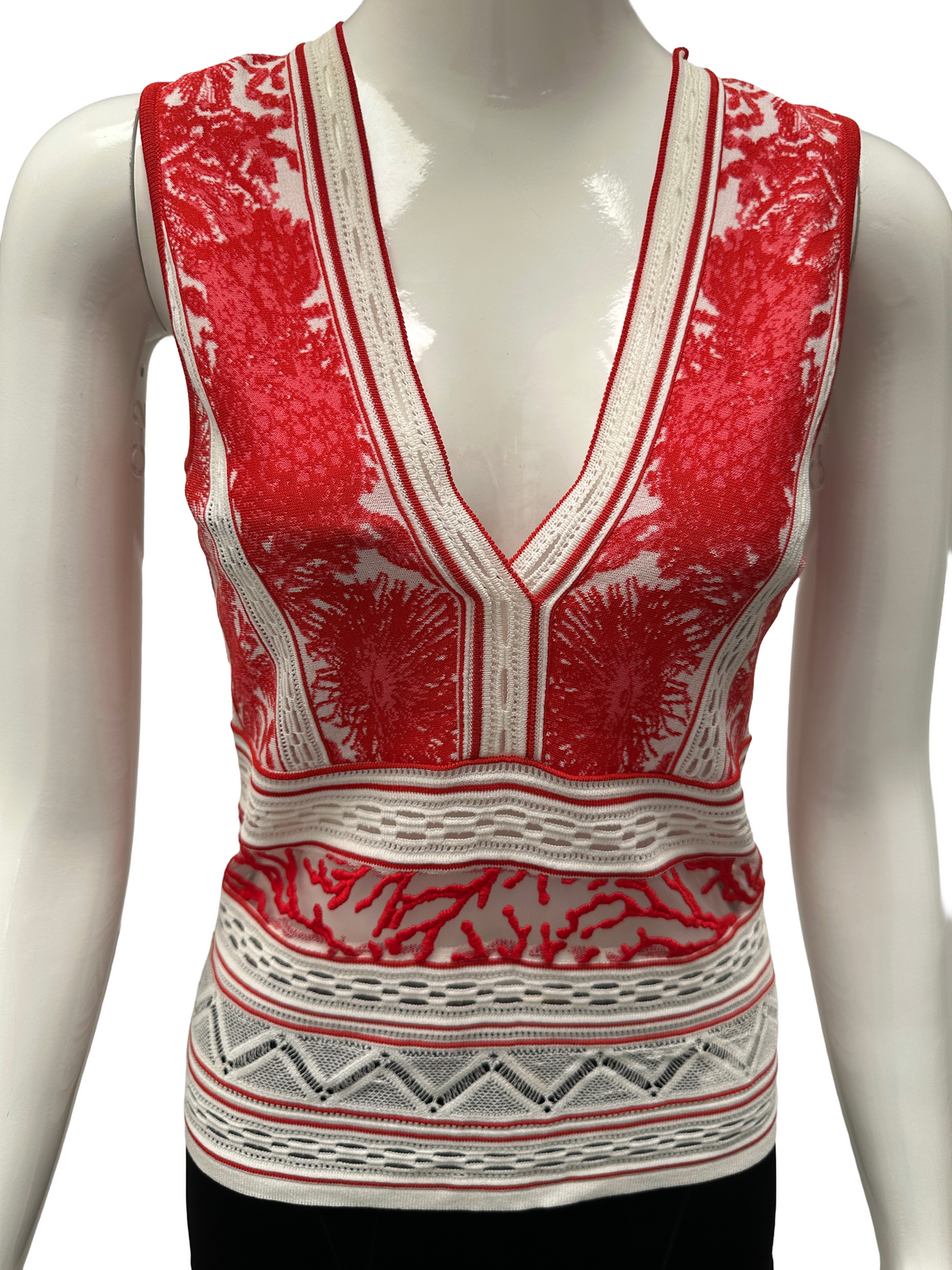 Roberto Cavalli coral jacquard top - size 38