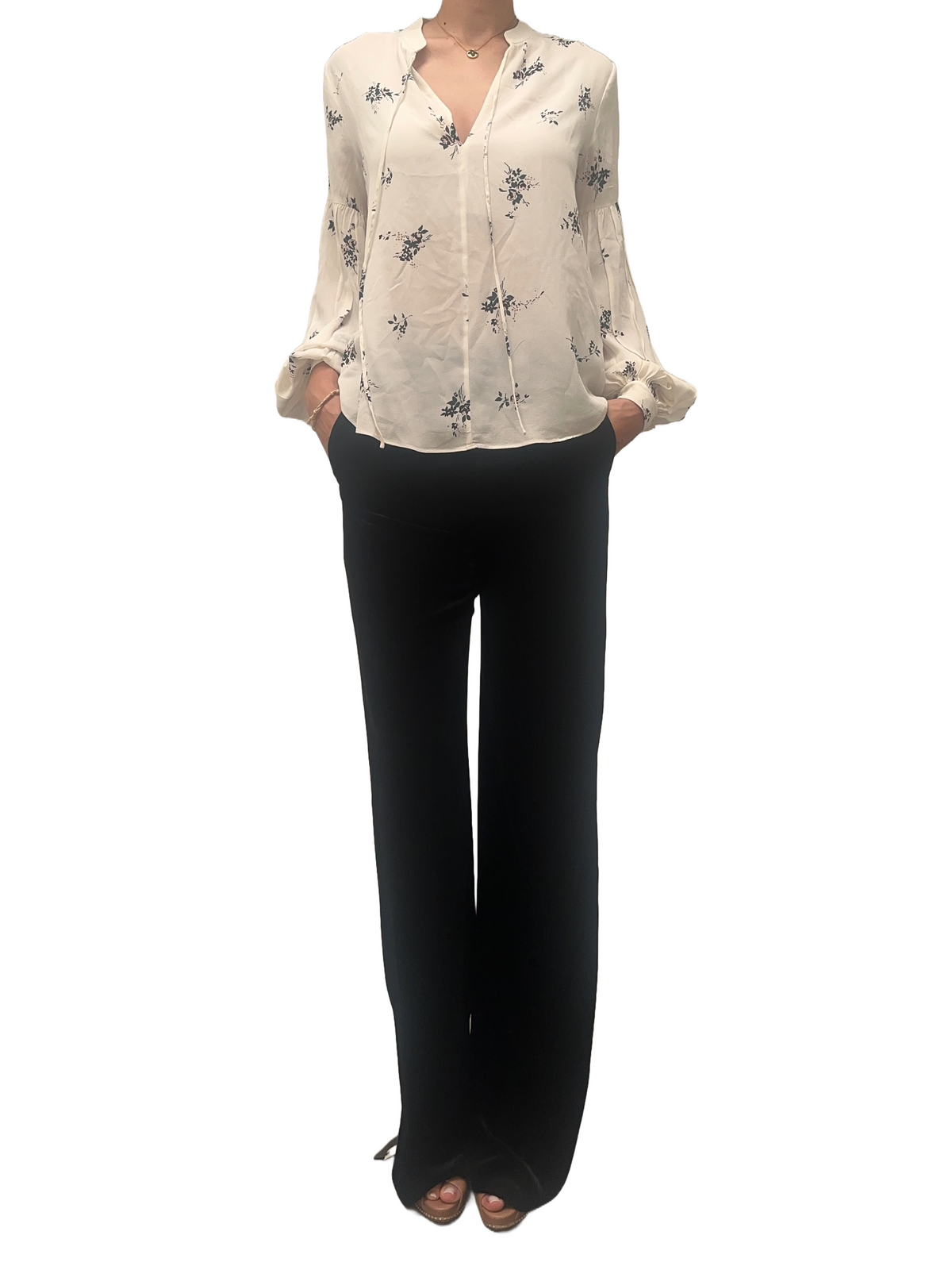 A.L.C white floral blouse - size 36