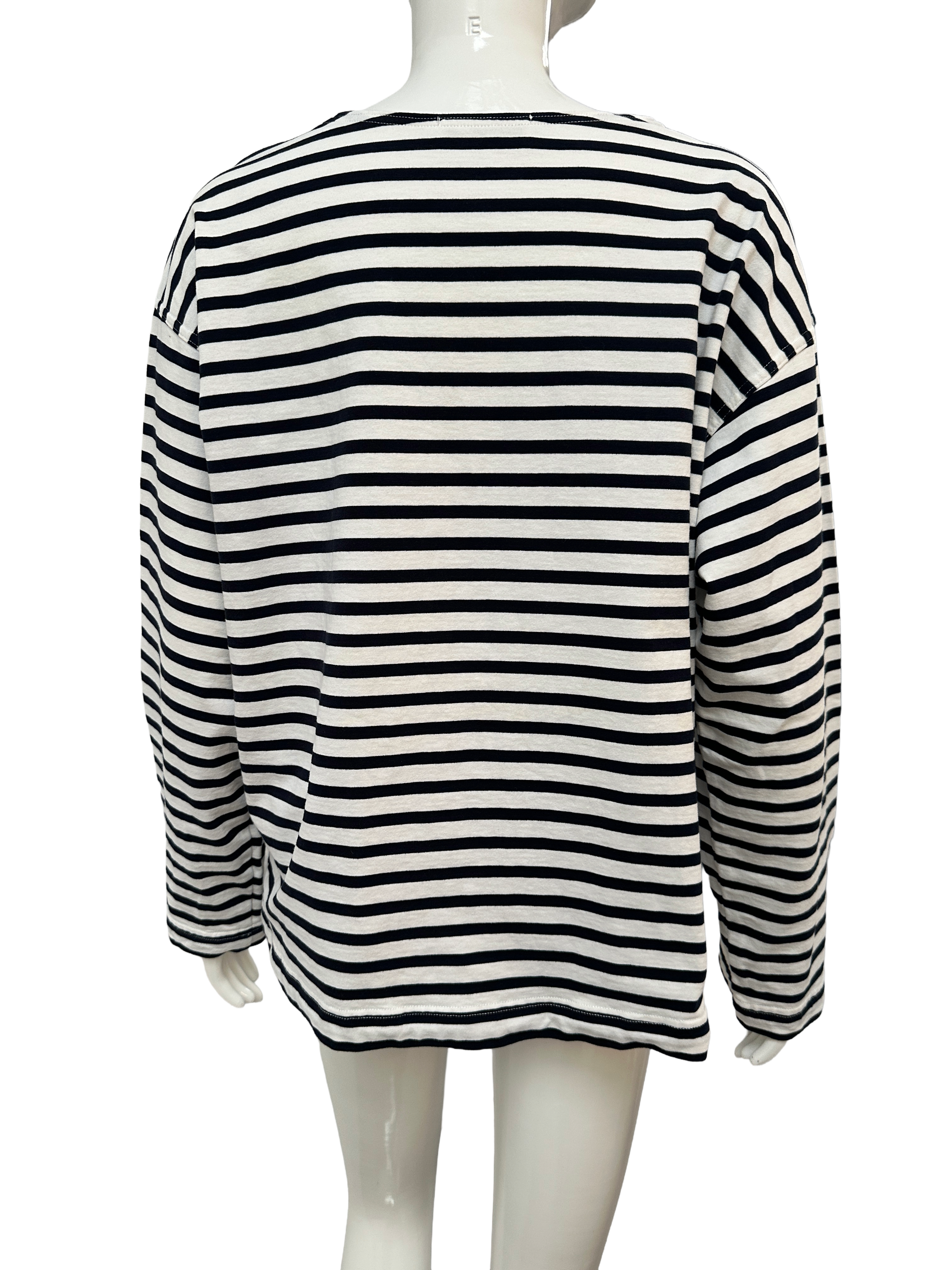 Matteau striped cotton long sleeve top - size M