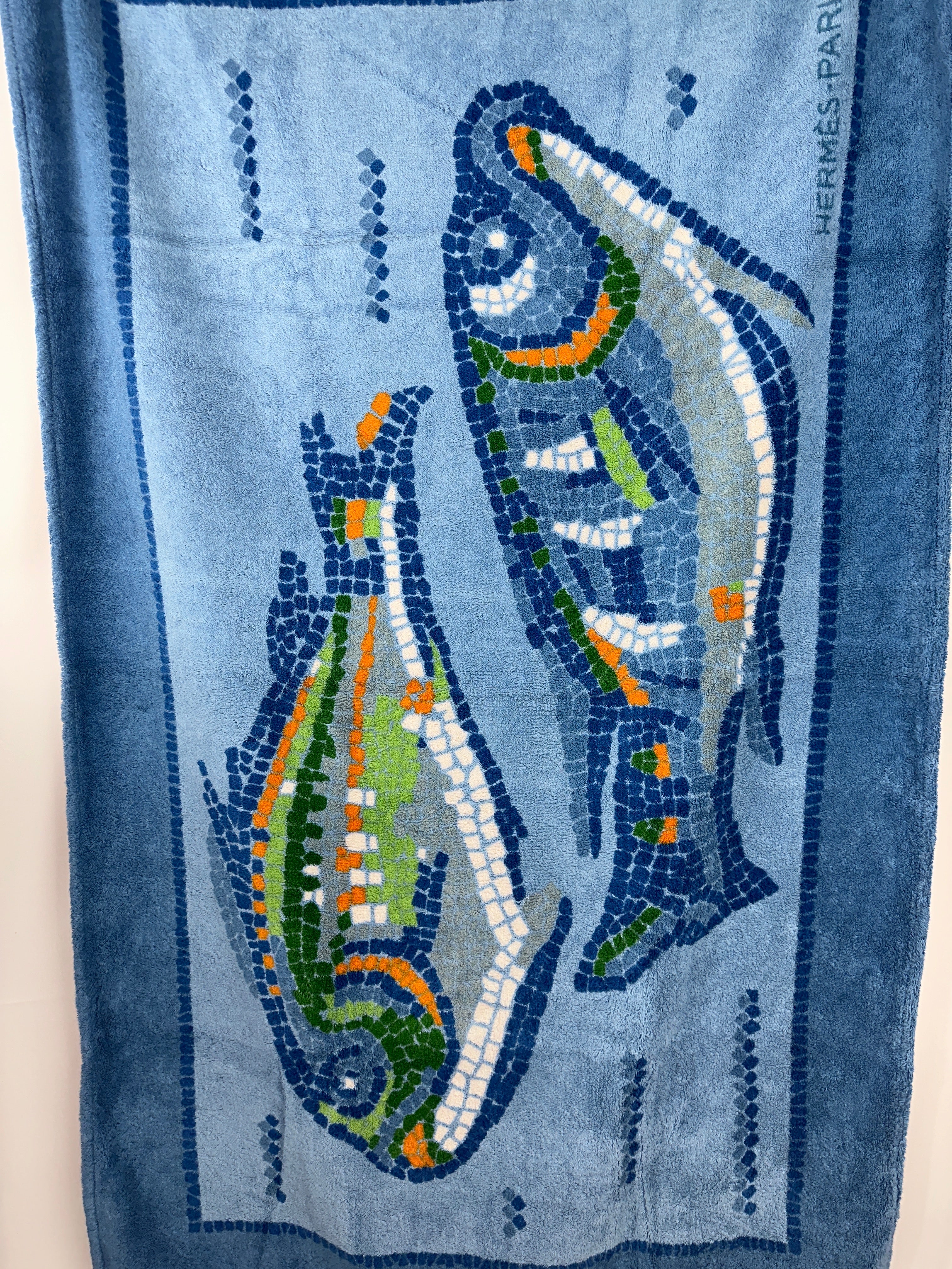 Hermes Mosaique printed beach towel