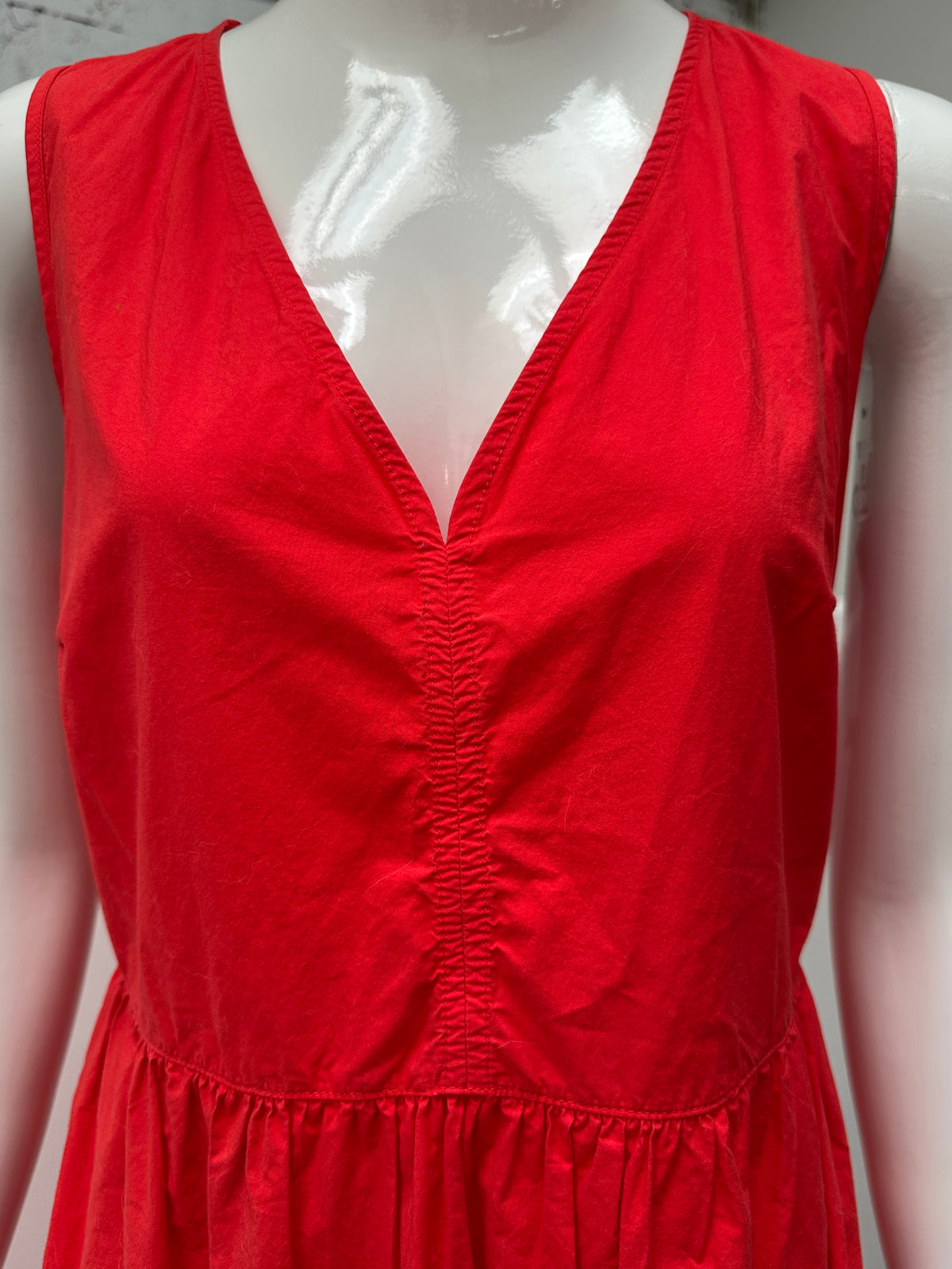 Boss long red v-neck dress - size 38