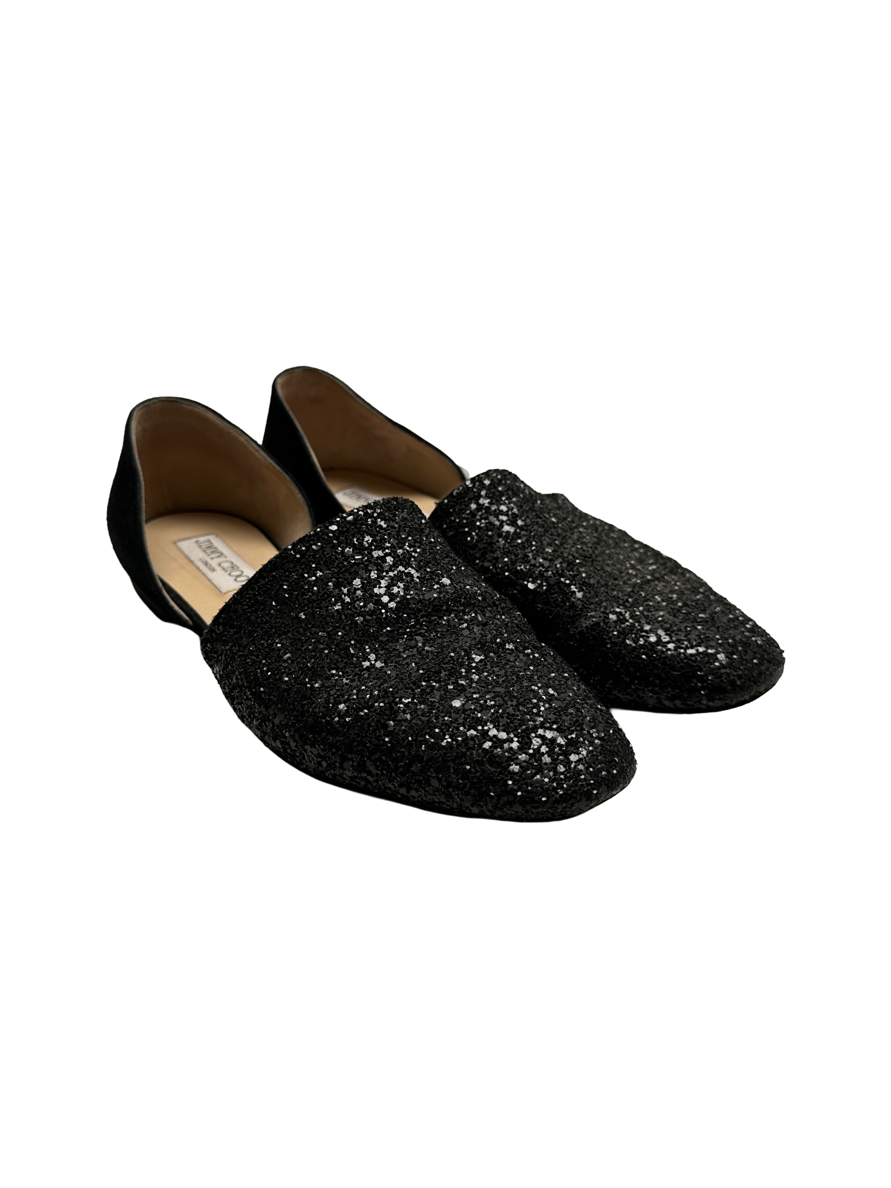 Jimmy Choo glitter d'Orsay slip on flat - size 37.5