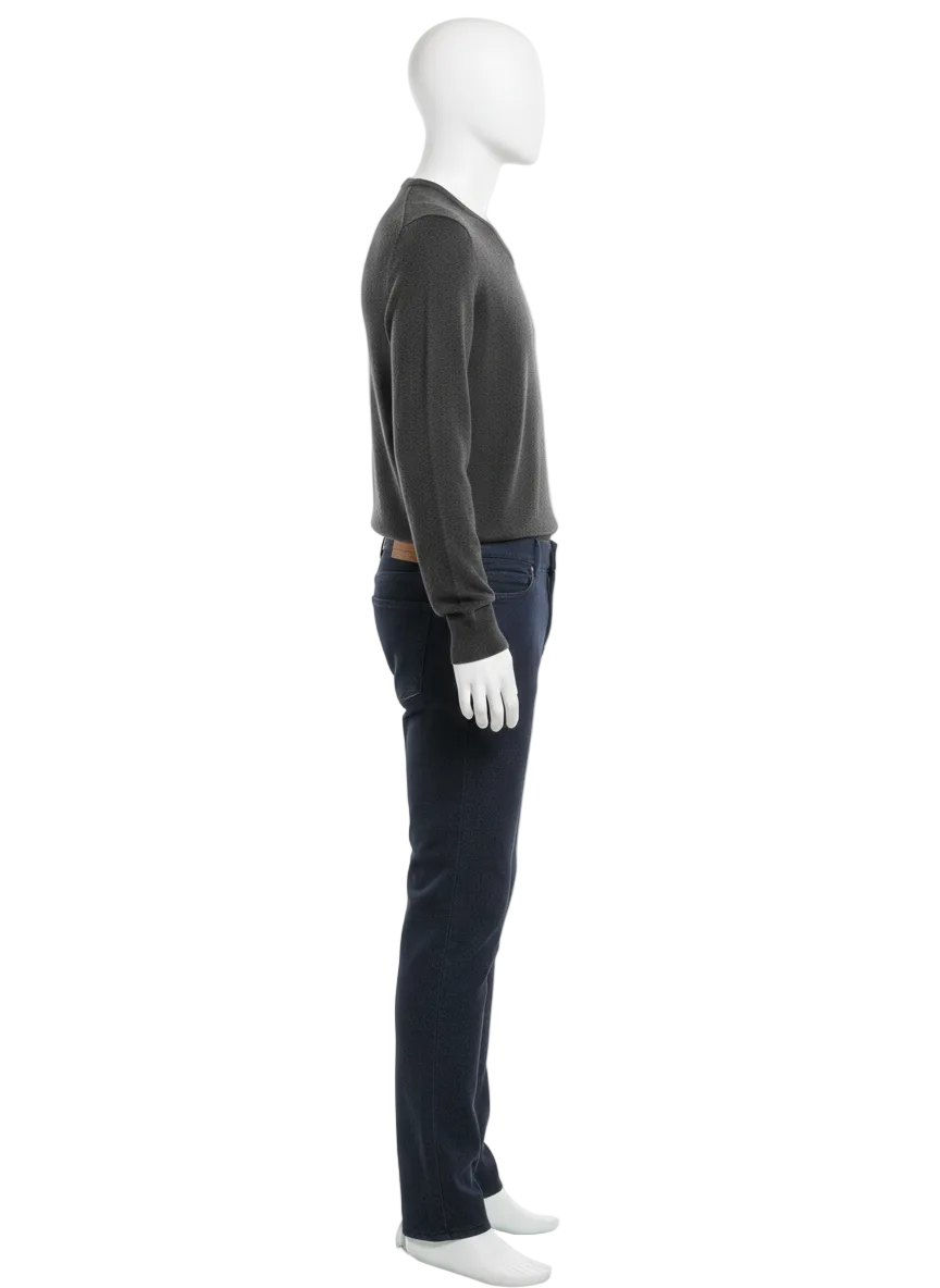 Barbour dark grey wool v-neck sweater - size XL