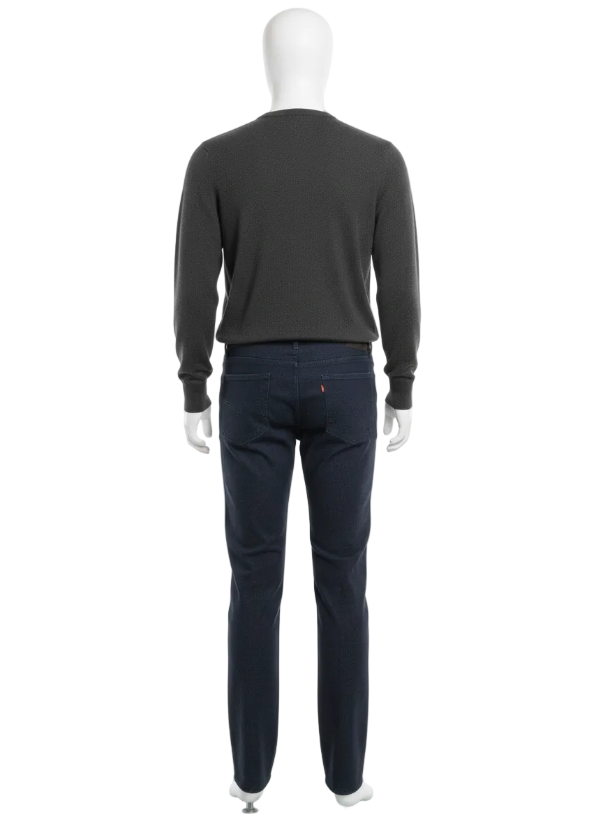 Barbour dark grey wool v-neck sweater - size XL