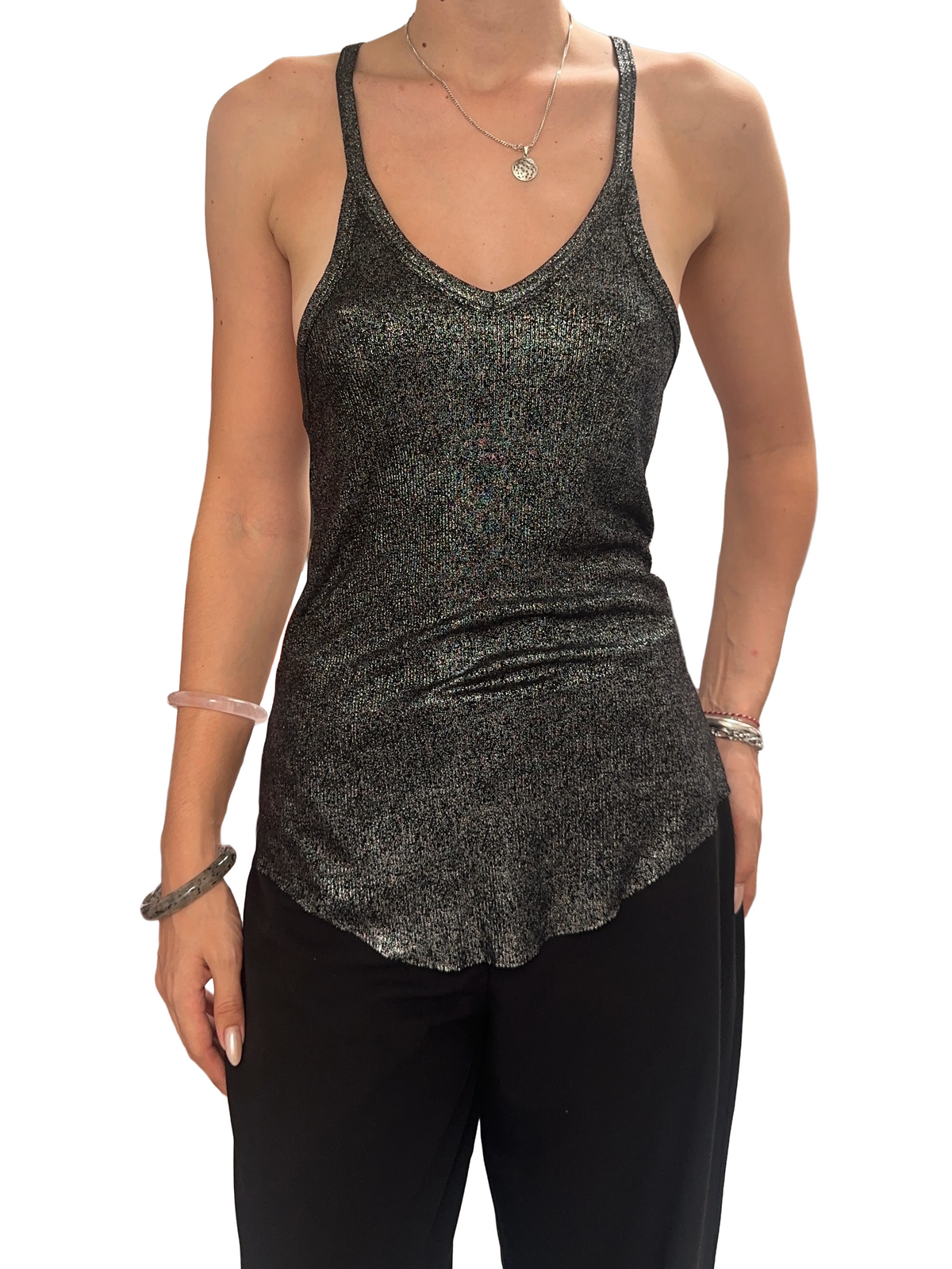 Zadig & Voltaire black shinny tank top - size 38