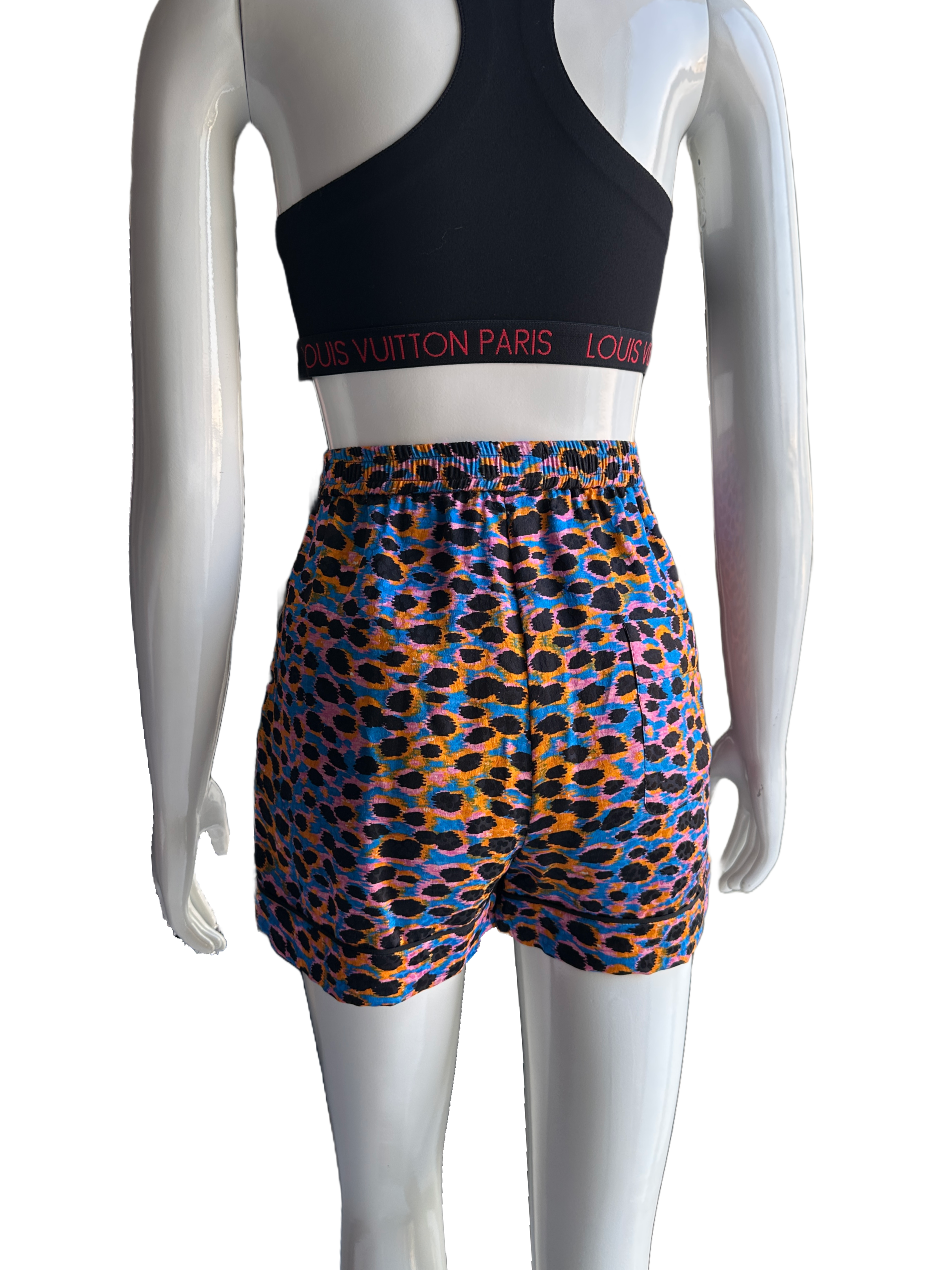 Dior blue leopard and multicolor shorts - size 34
