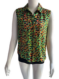 Dior green leopard and multicolor shirt - size 36