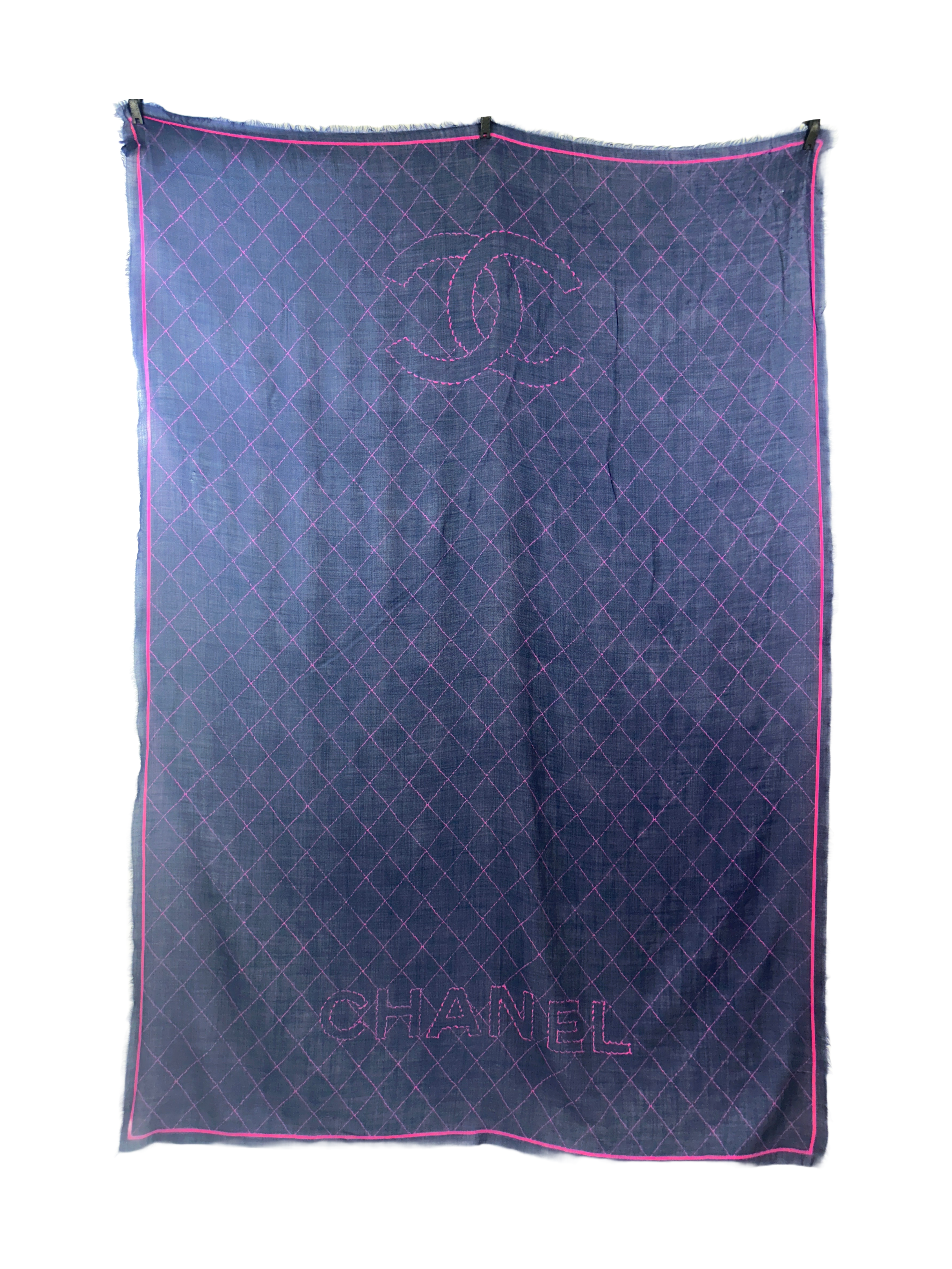 Chanel blue and pink scarf