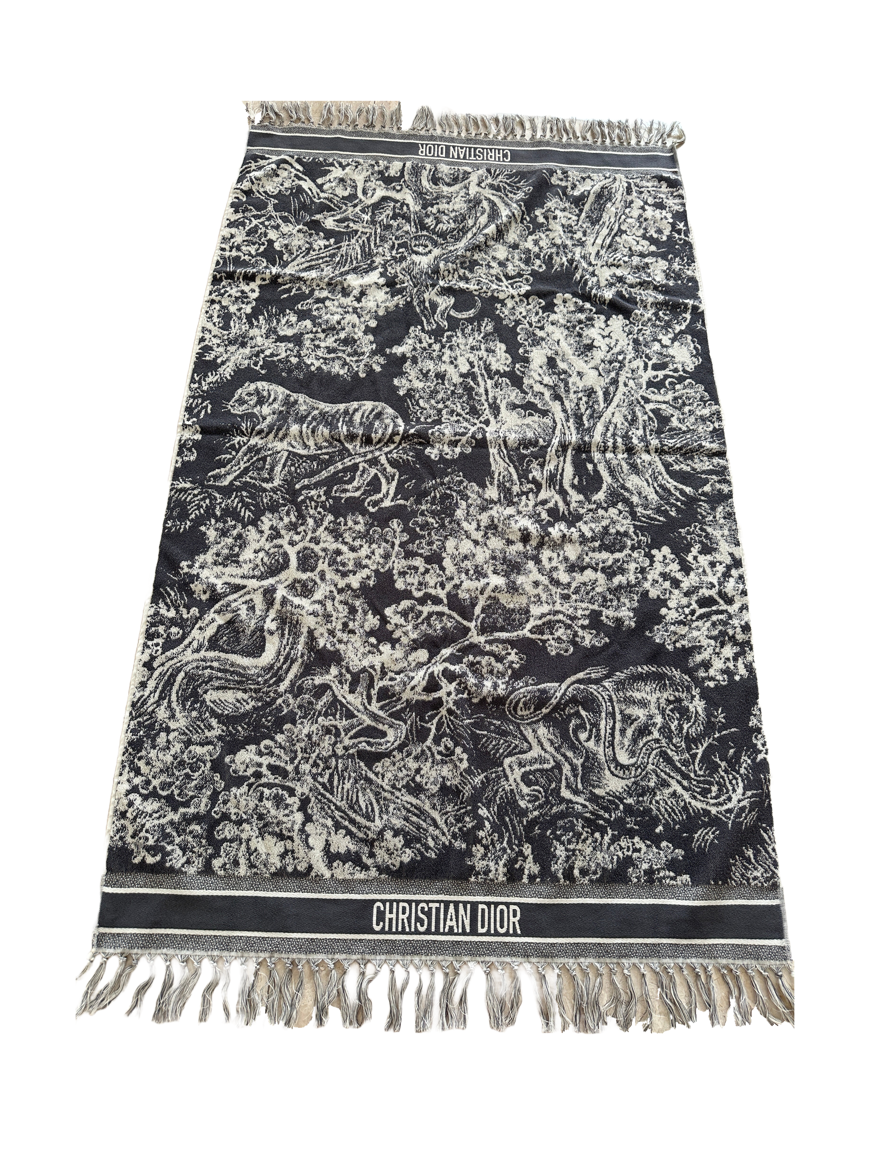 Dior Bicolor Wool New riviera toile de Jouy throw towel