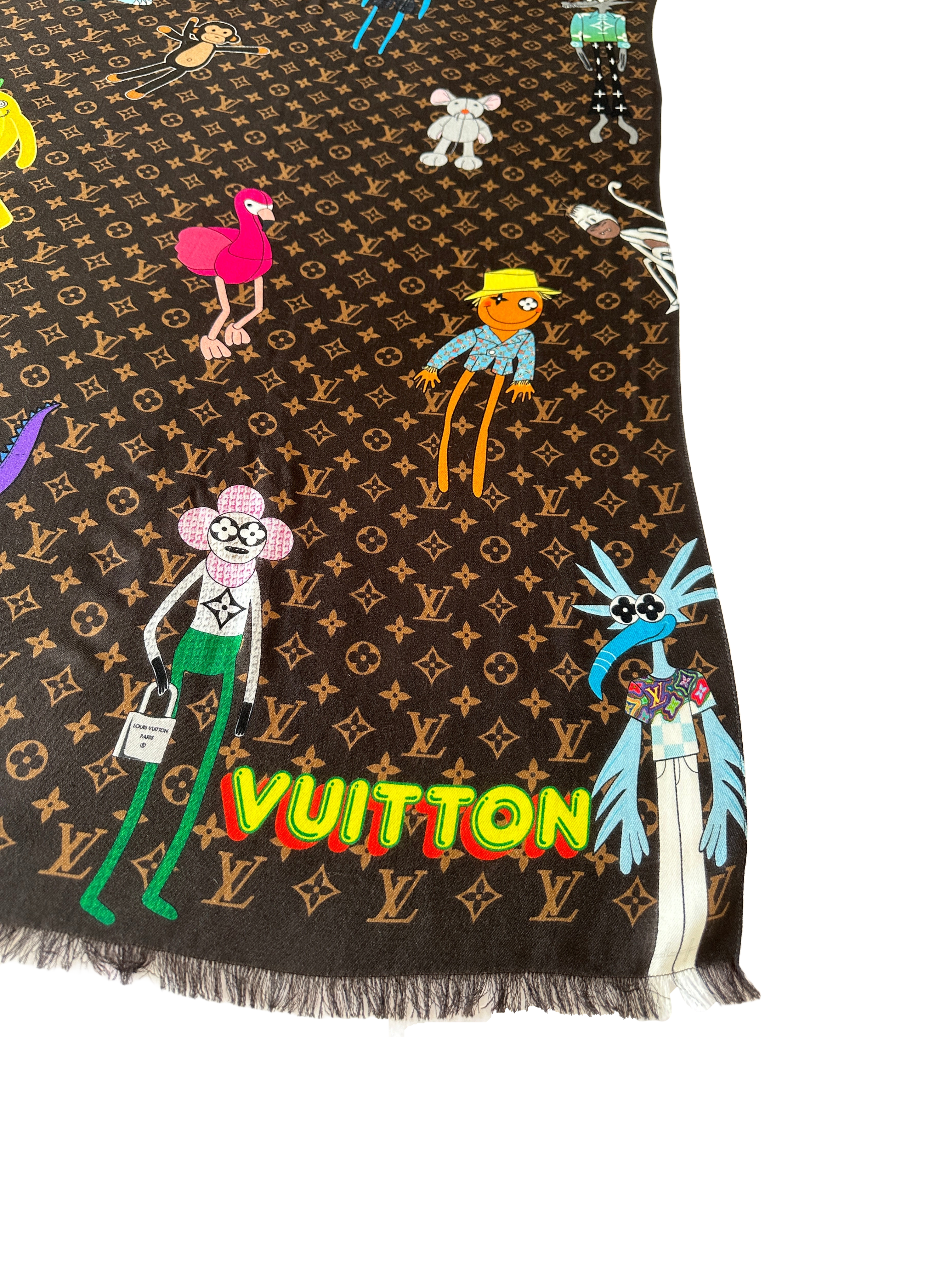 Louis Vuitton Brown monogram LV Friends stole