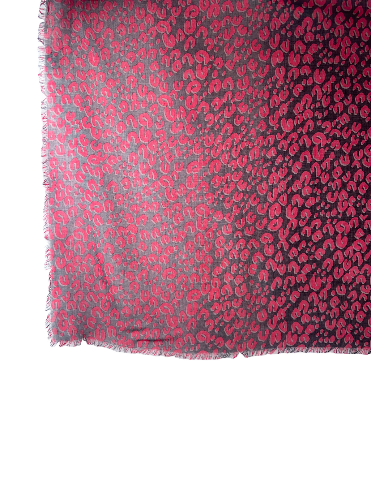 Louis Vuitton fuchsia/black leopard blurry print stole