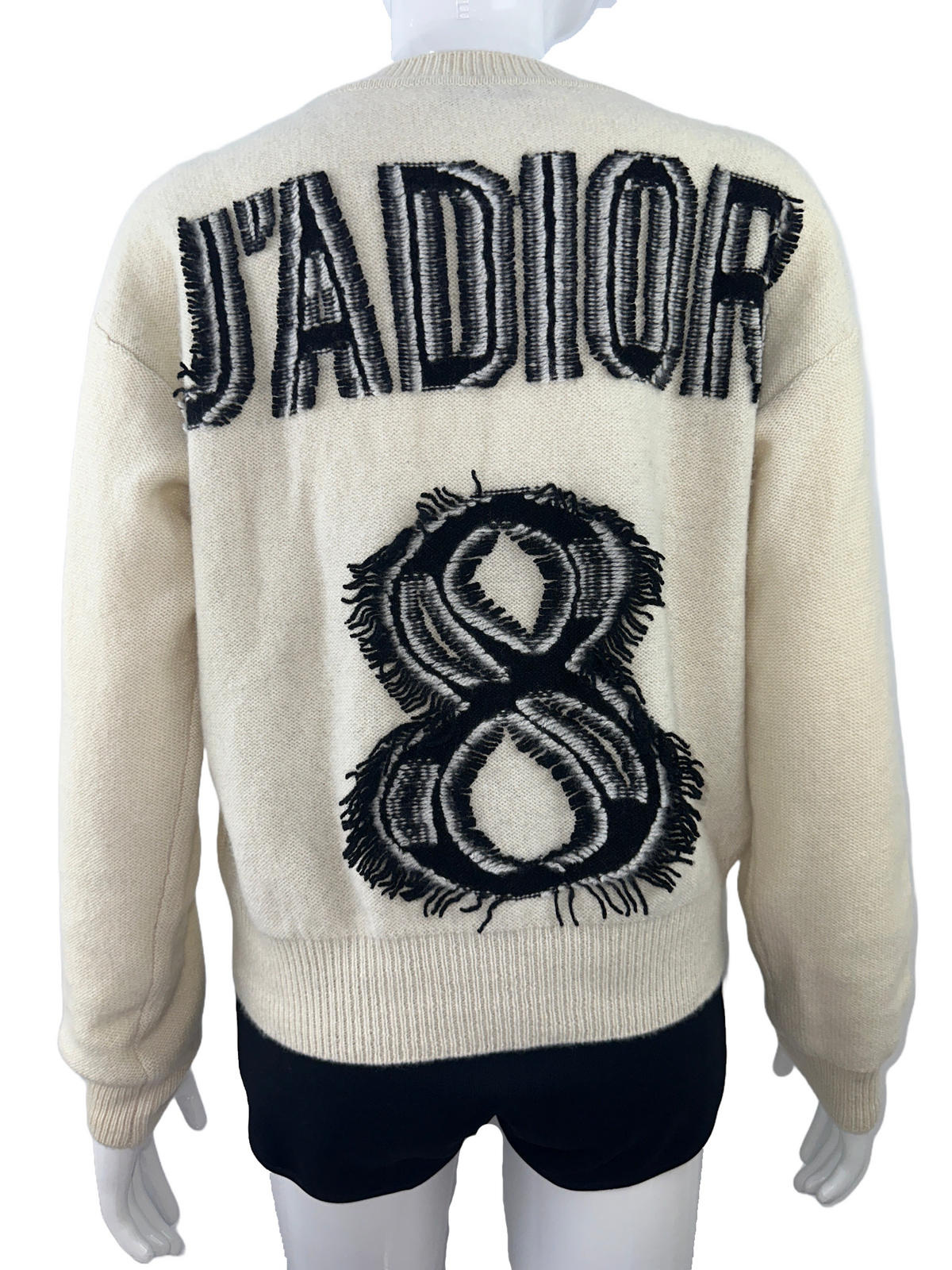 Dior white sweater with "J'adior 8" on the back - size 36