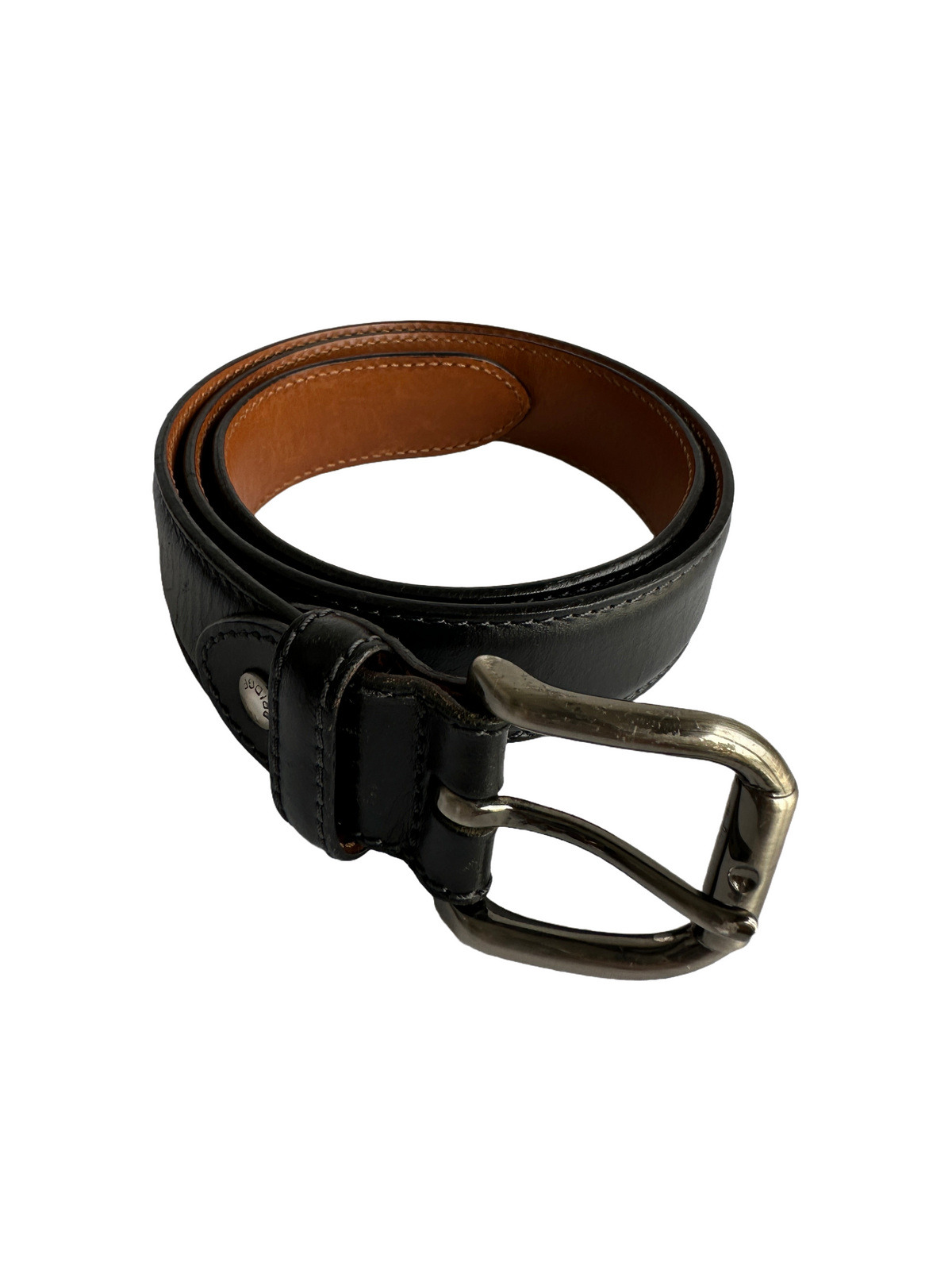 The Bridge black leather belt