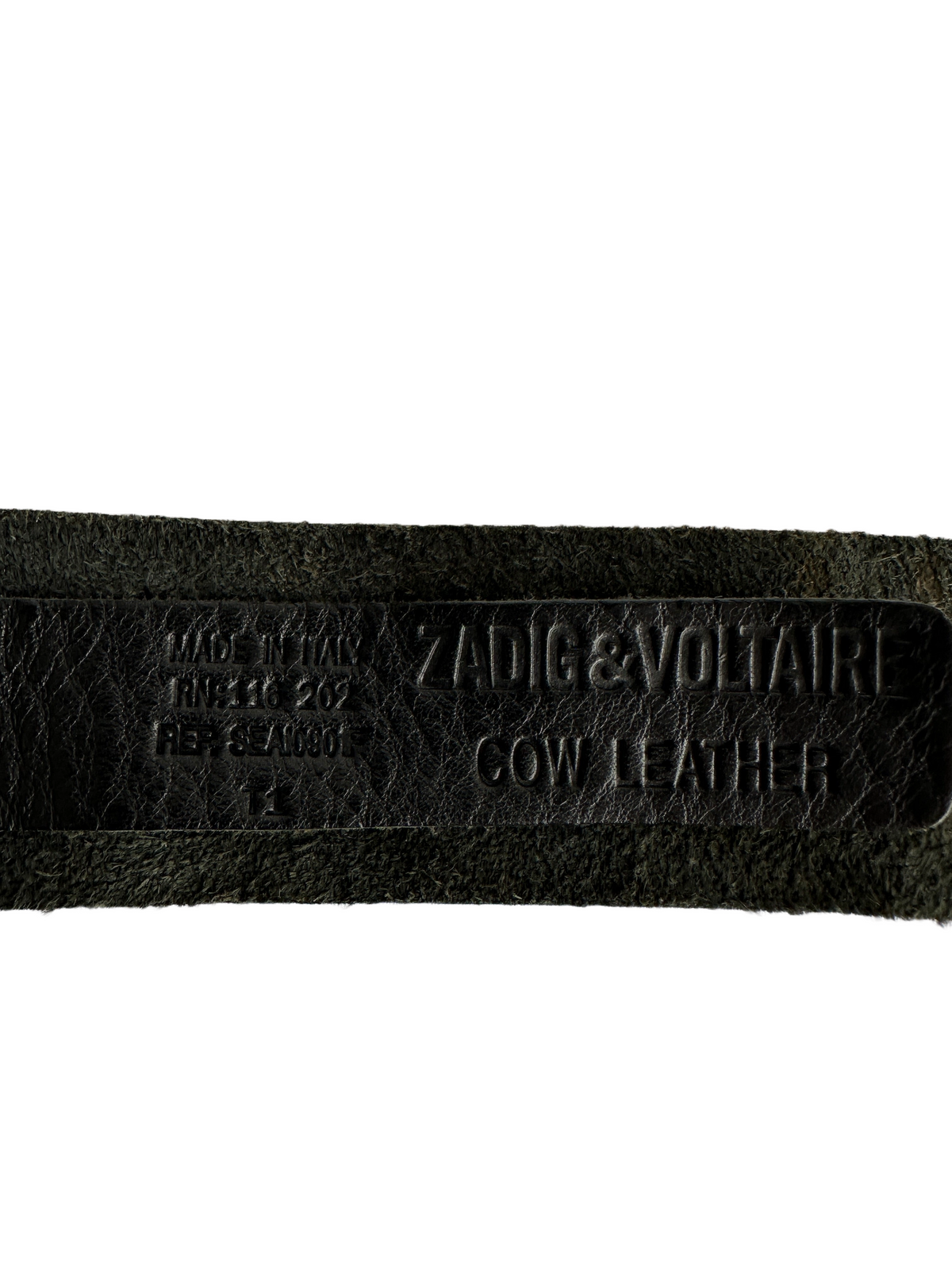 Zadig & Voltaire leather studded belt with circular rivet