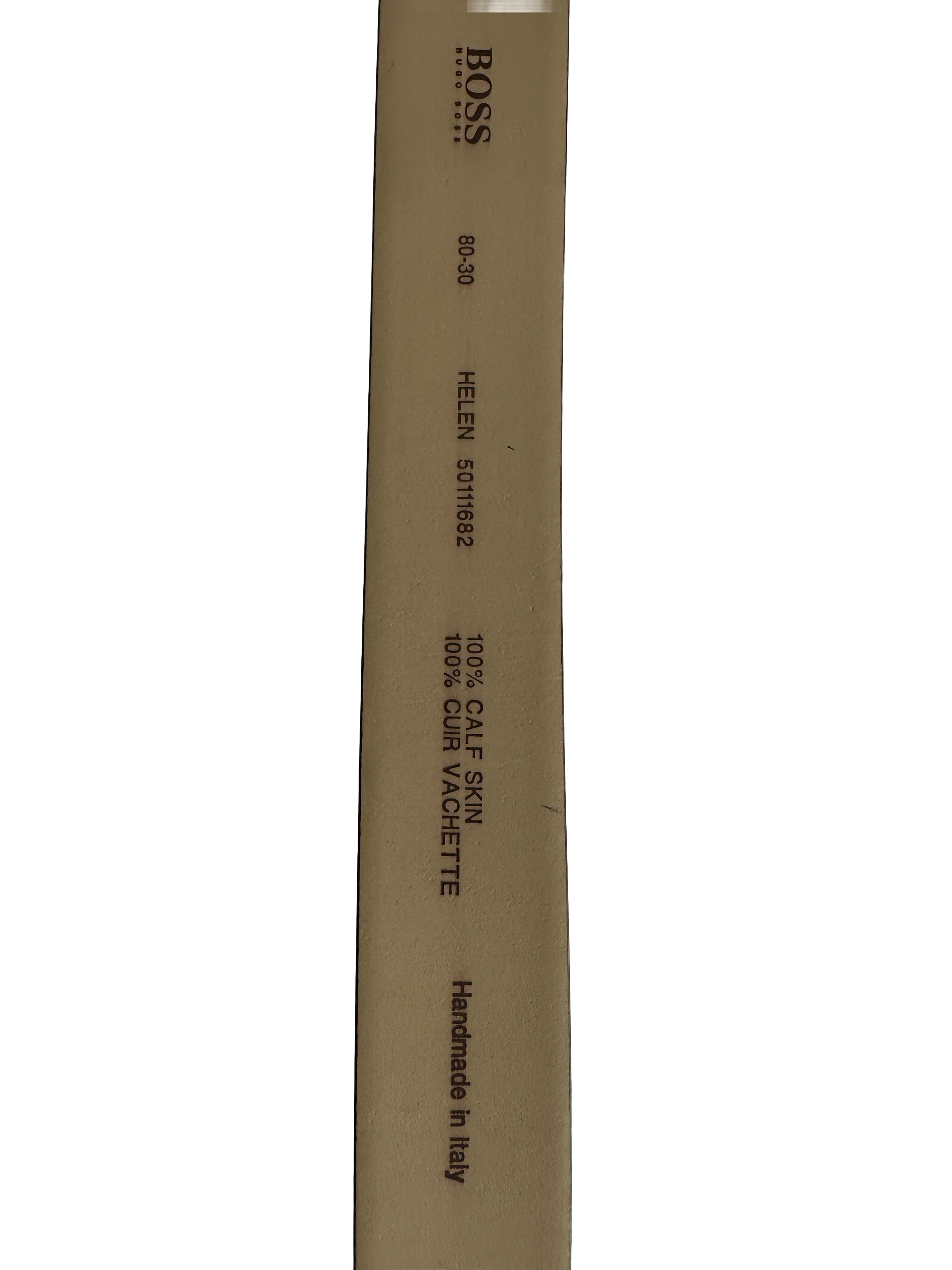 Hugo Boss leather belt with silver belt buckle