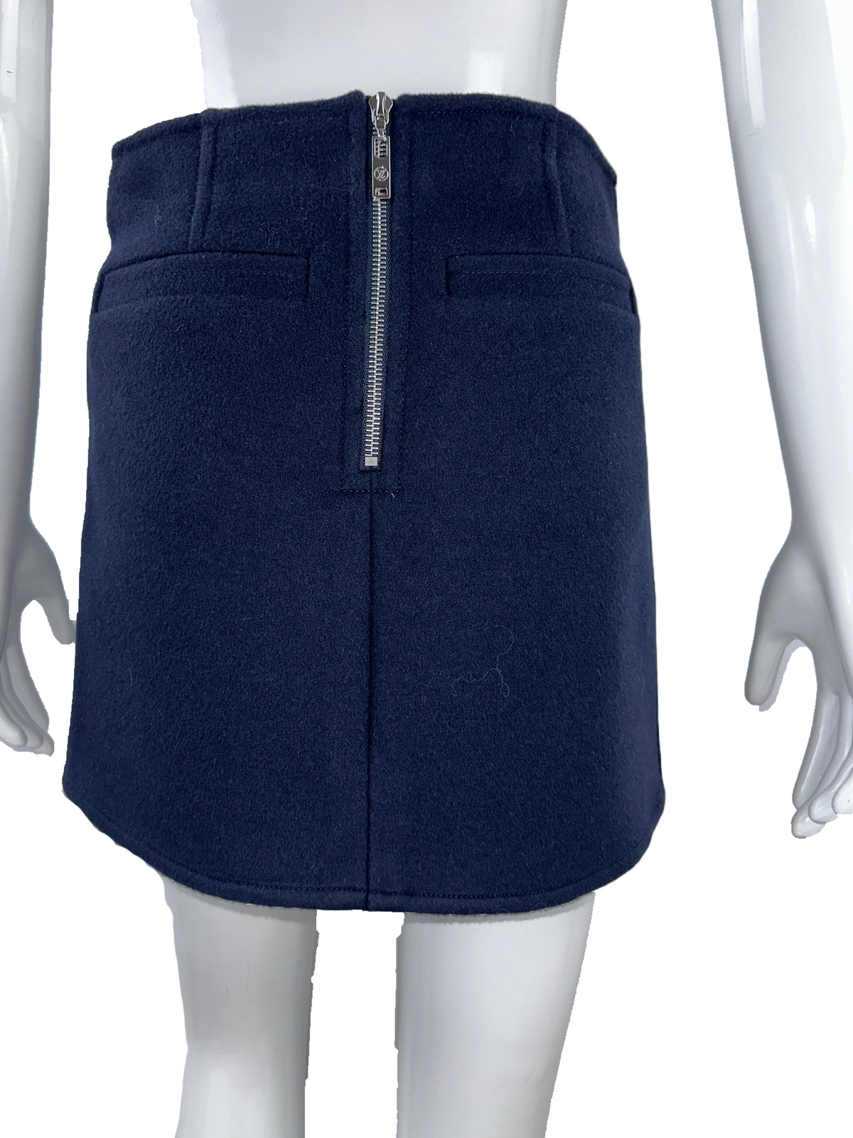 Louis Vuitton navy blue skirt with silver zipper - size 34