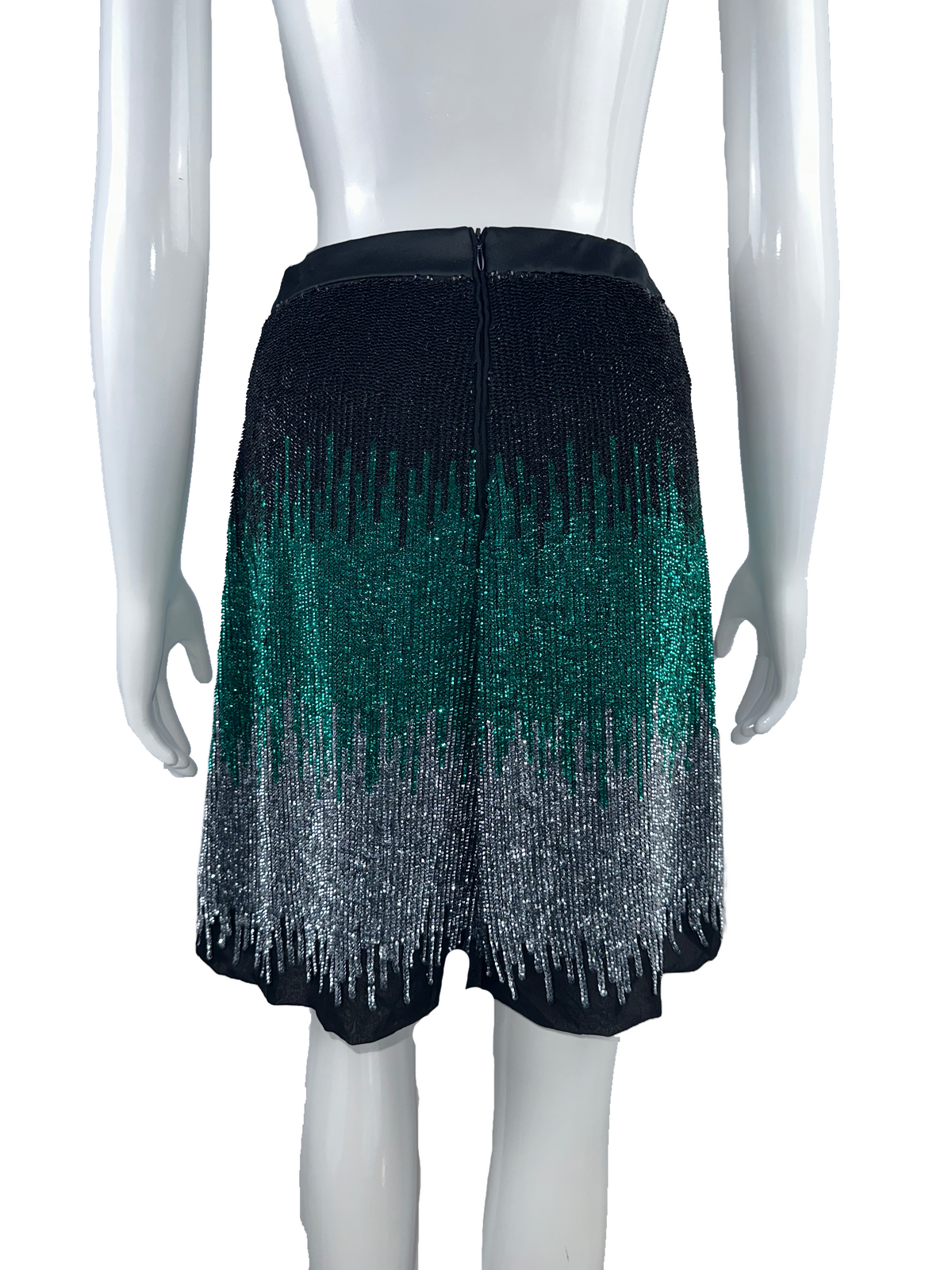 Emporio Armani sequined skirt in black and green - size 38