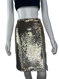 Emporio Armani tight skirt in gold-tone sequin - size 38