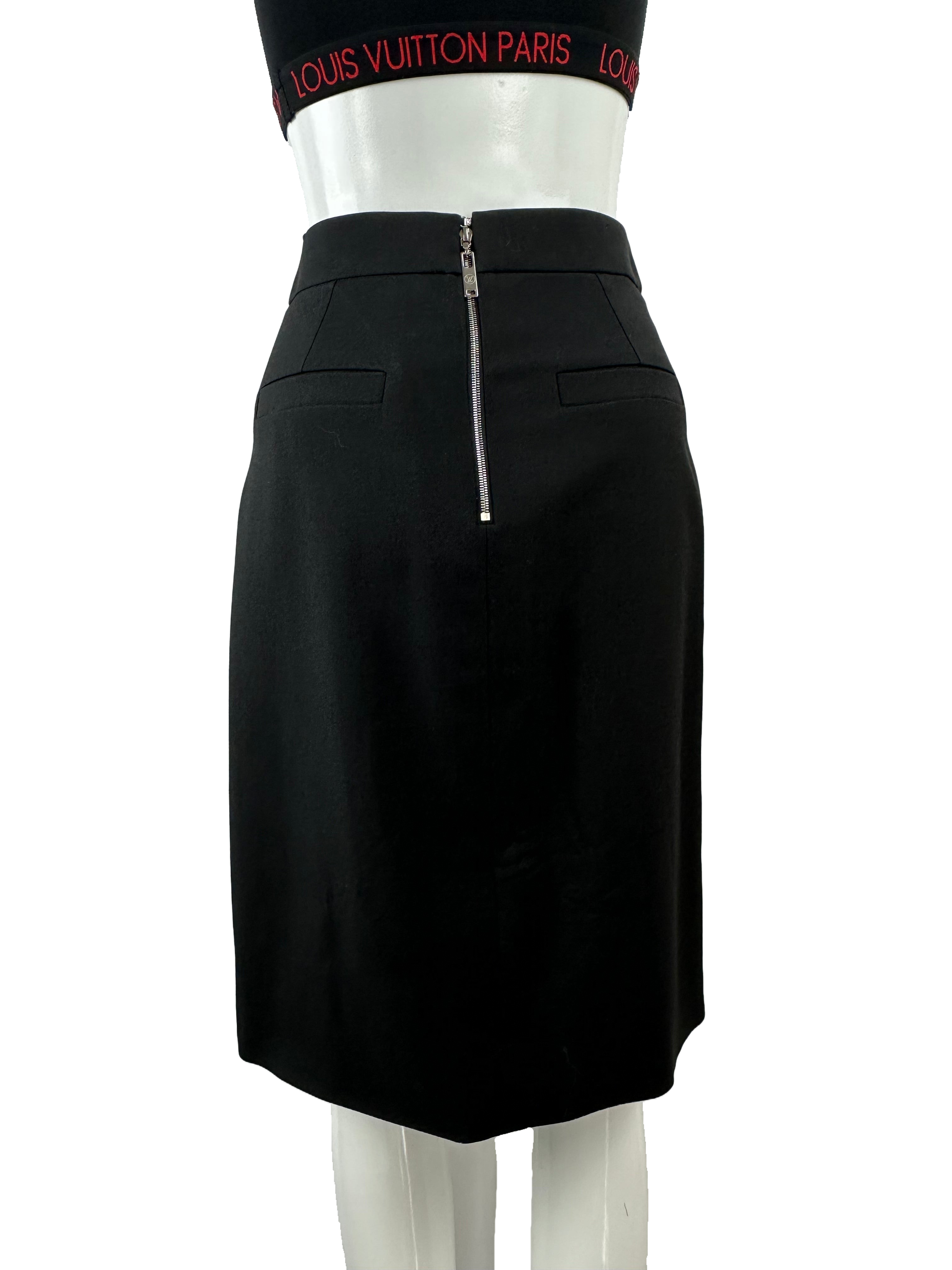 Louis Vuitton Bi-material black skirt - size 34