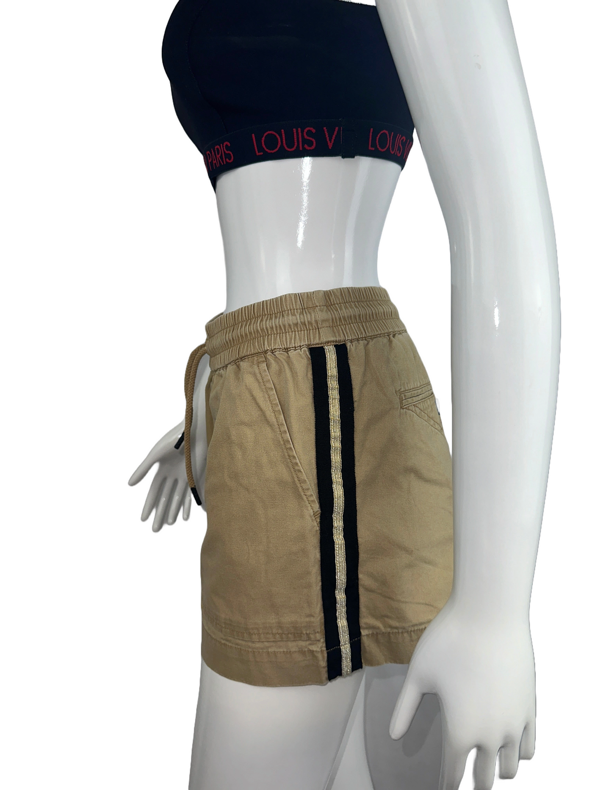 Zadig & Voltaire beige shorts with black and gold line on the side - size 34