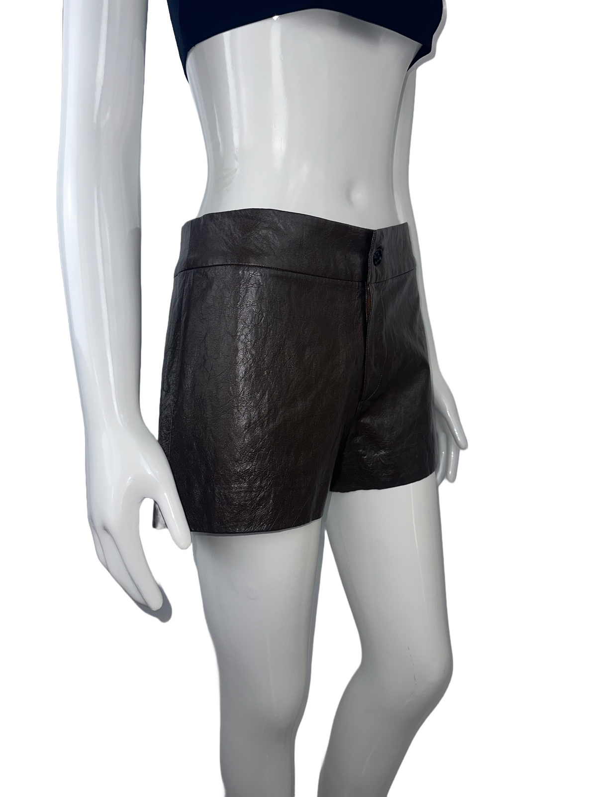 BLSSD brown leather shorts - size 36