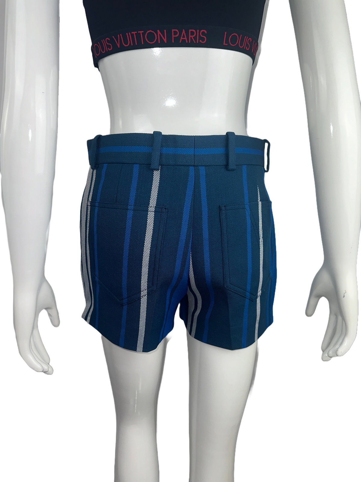 Louis Vuitton blue shorts with white and blue lines - size 34