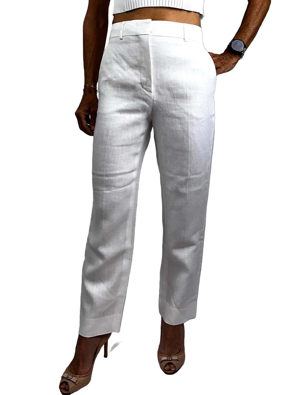 Loro Piana white straight-leg pants - size 38