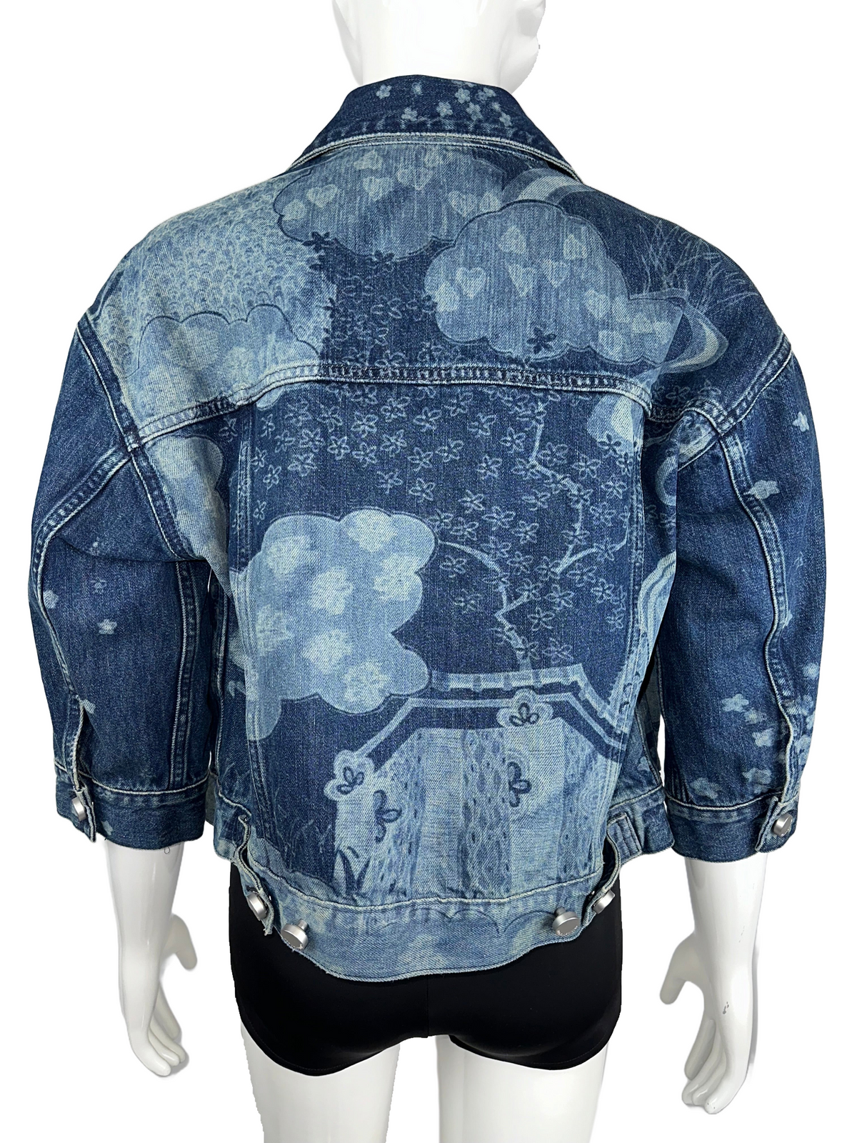 Red Valentino denim jacket with floral pattern - size 38