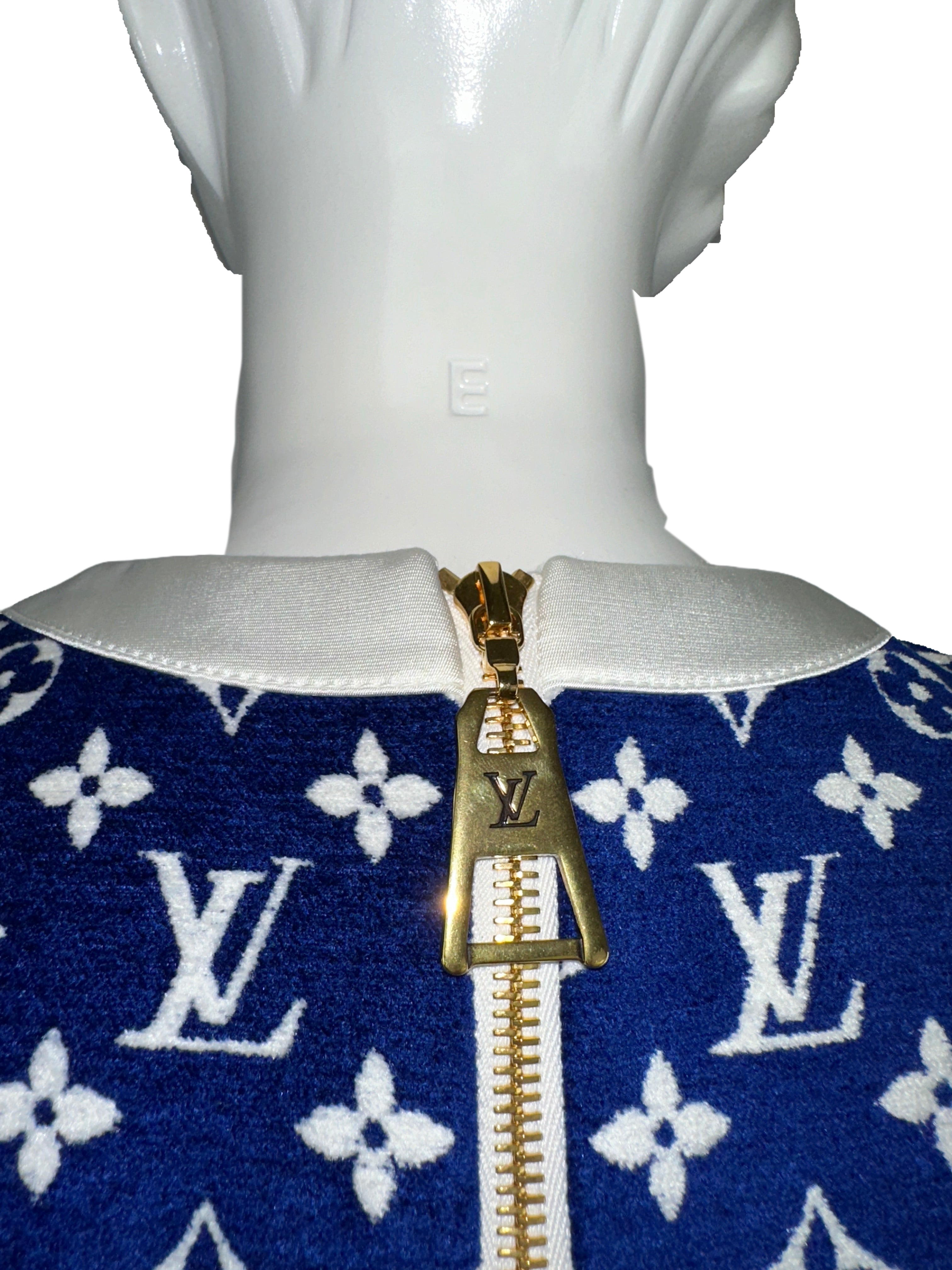 Louis Vuitton blue dress with white monogram - size 38
