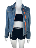Louis Vuitton denim jacket with orange details - size 34