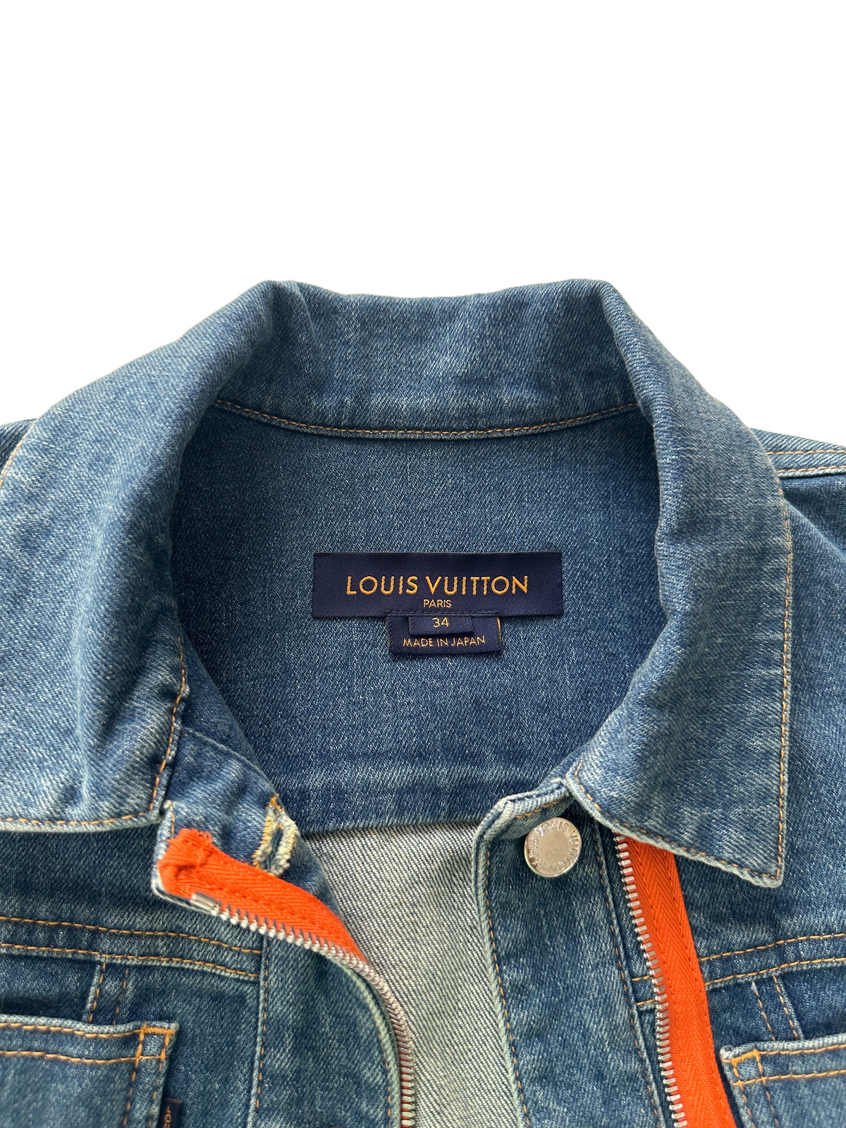 Louis Vuitton denim jacket with orange details - size 34