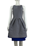 Dior blue white and black geometric dress - size 36
