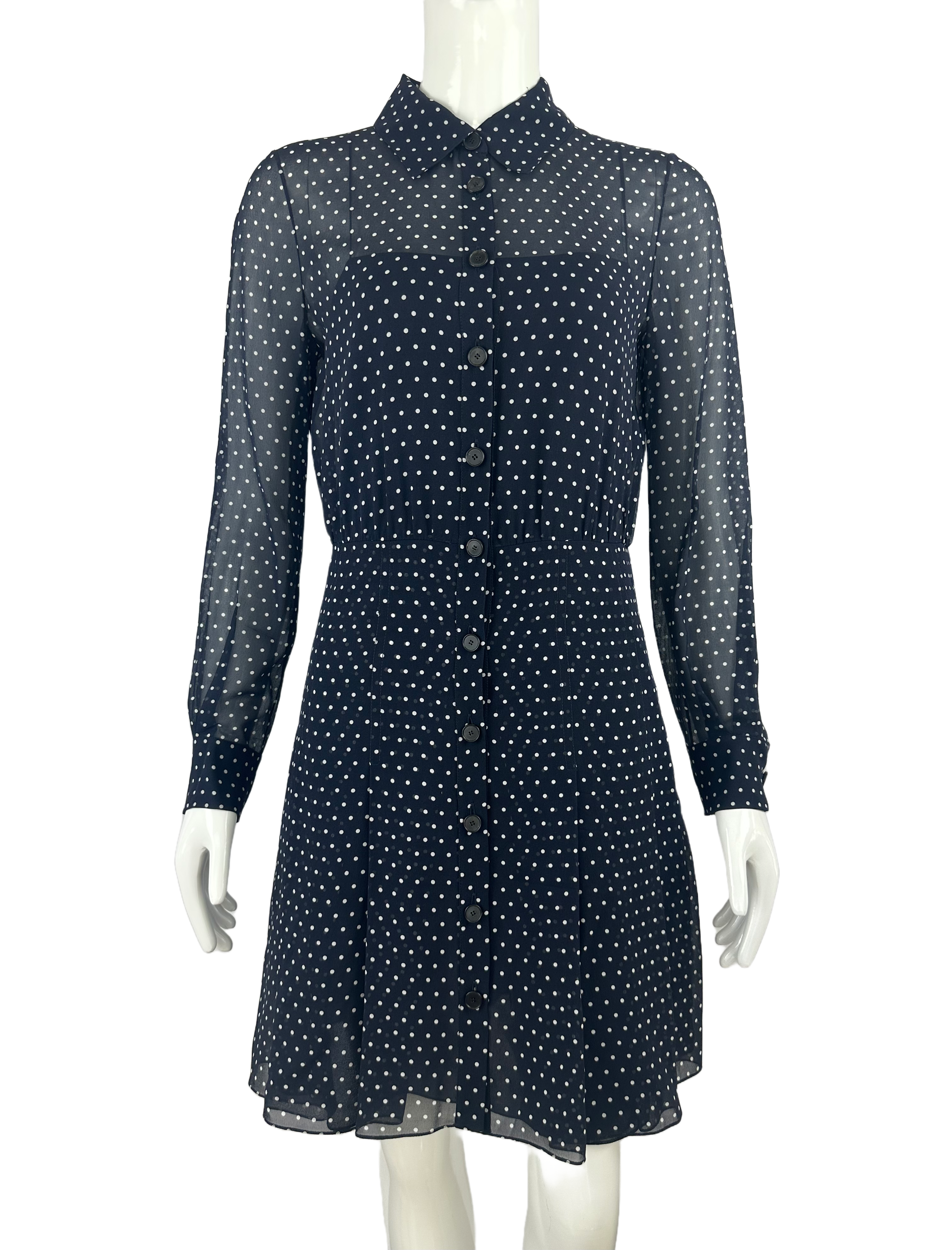 Dior black and white silk polka dot dress - size 36
