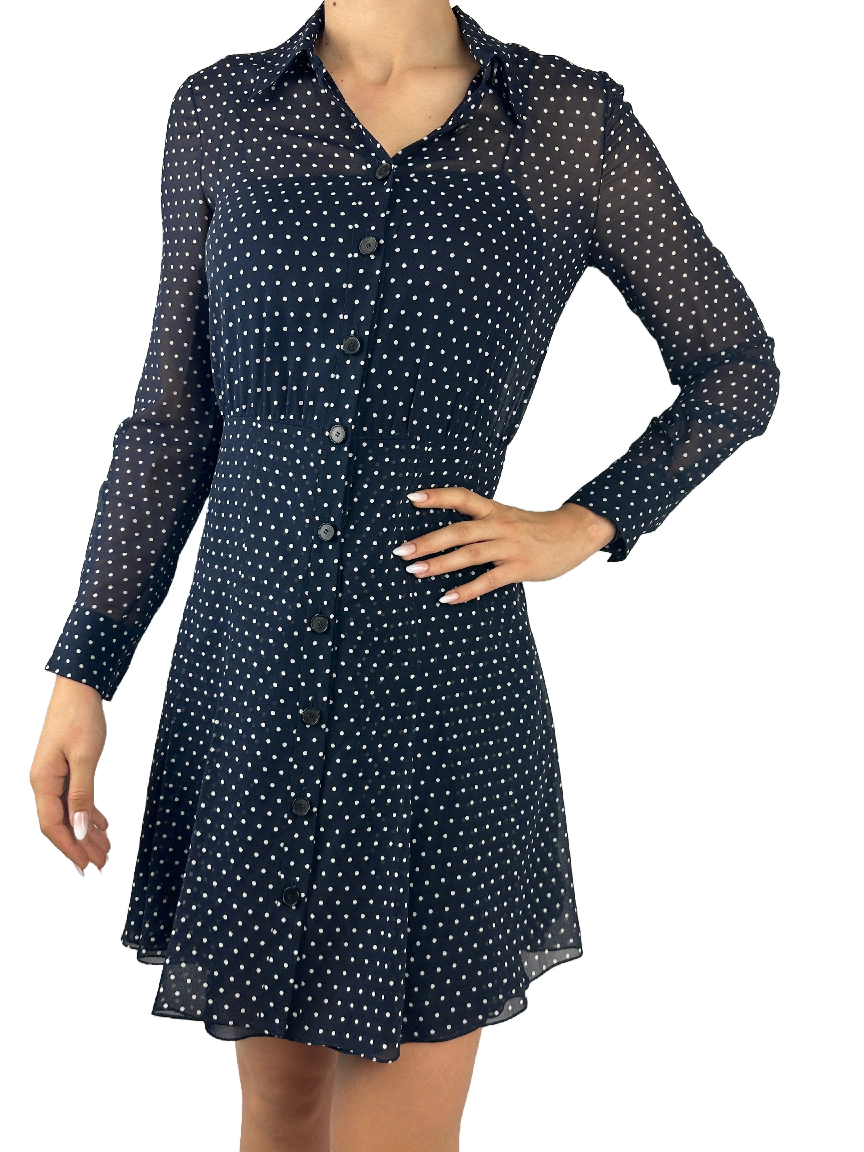 Dior black and white silk polka dot dress - size 36